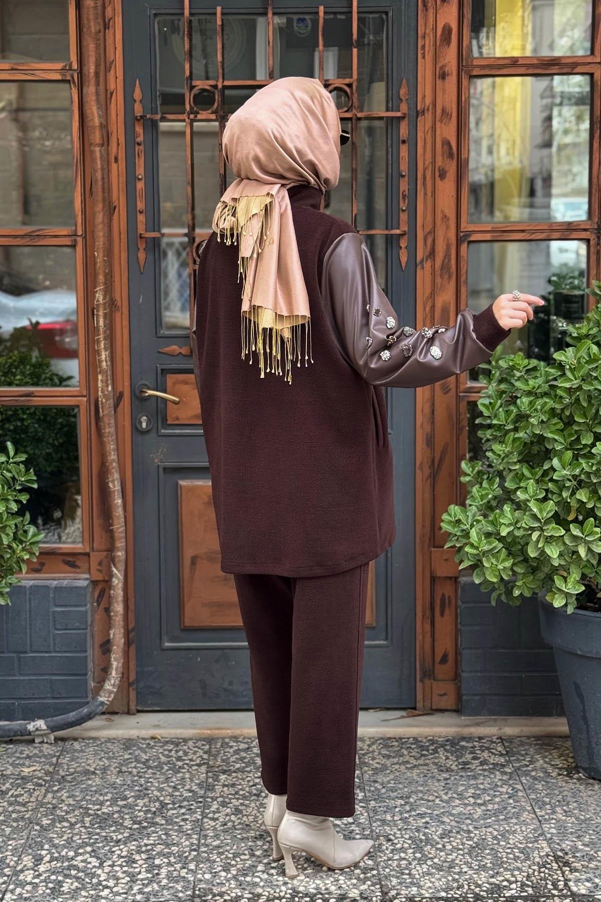 FUAT GÜRŞEN Pantolonlu Takım 25K-4625 Kahve