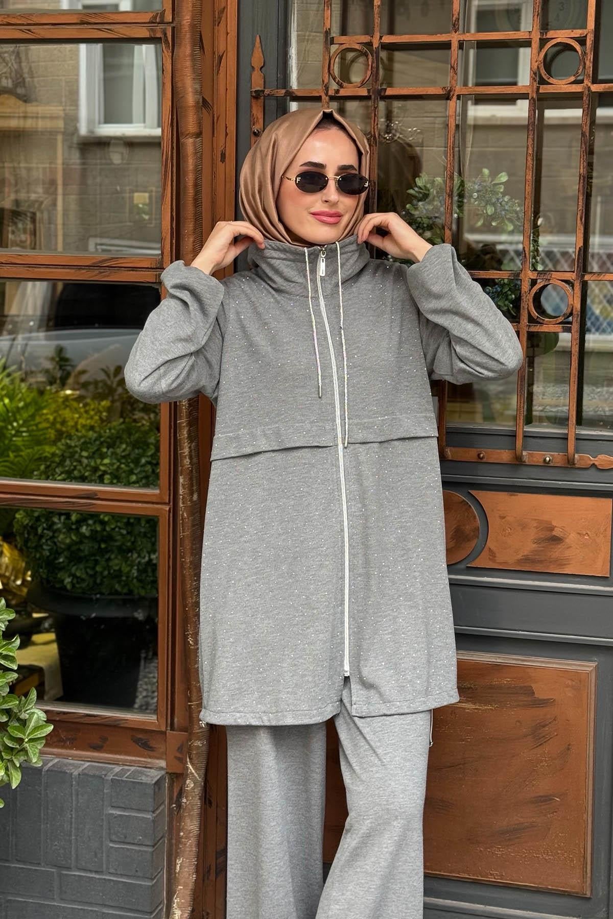 FUAT GÜRŞEN Pantolonlu Takım 25K-4647 Gri