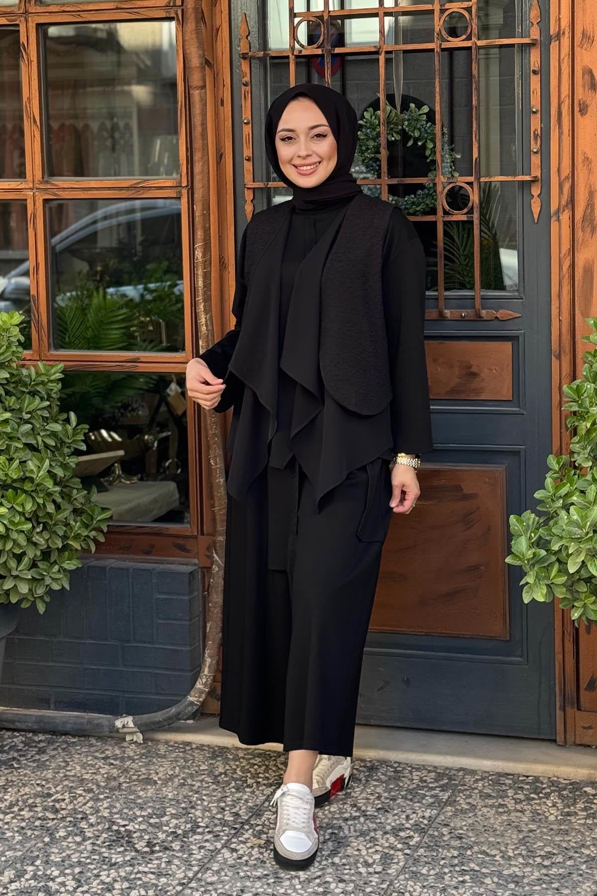 FUAT GÜRŞEN Pantolonlu Takım 25K-4704 Siyah