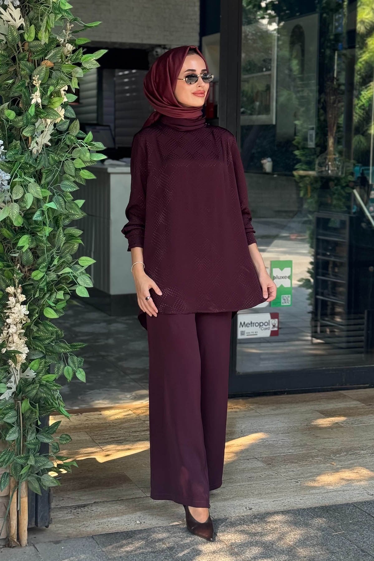 FUAT GÜRŞEN Pantolonlu Takım 26K-6201 Mürdüm