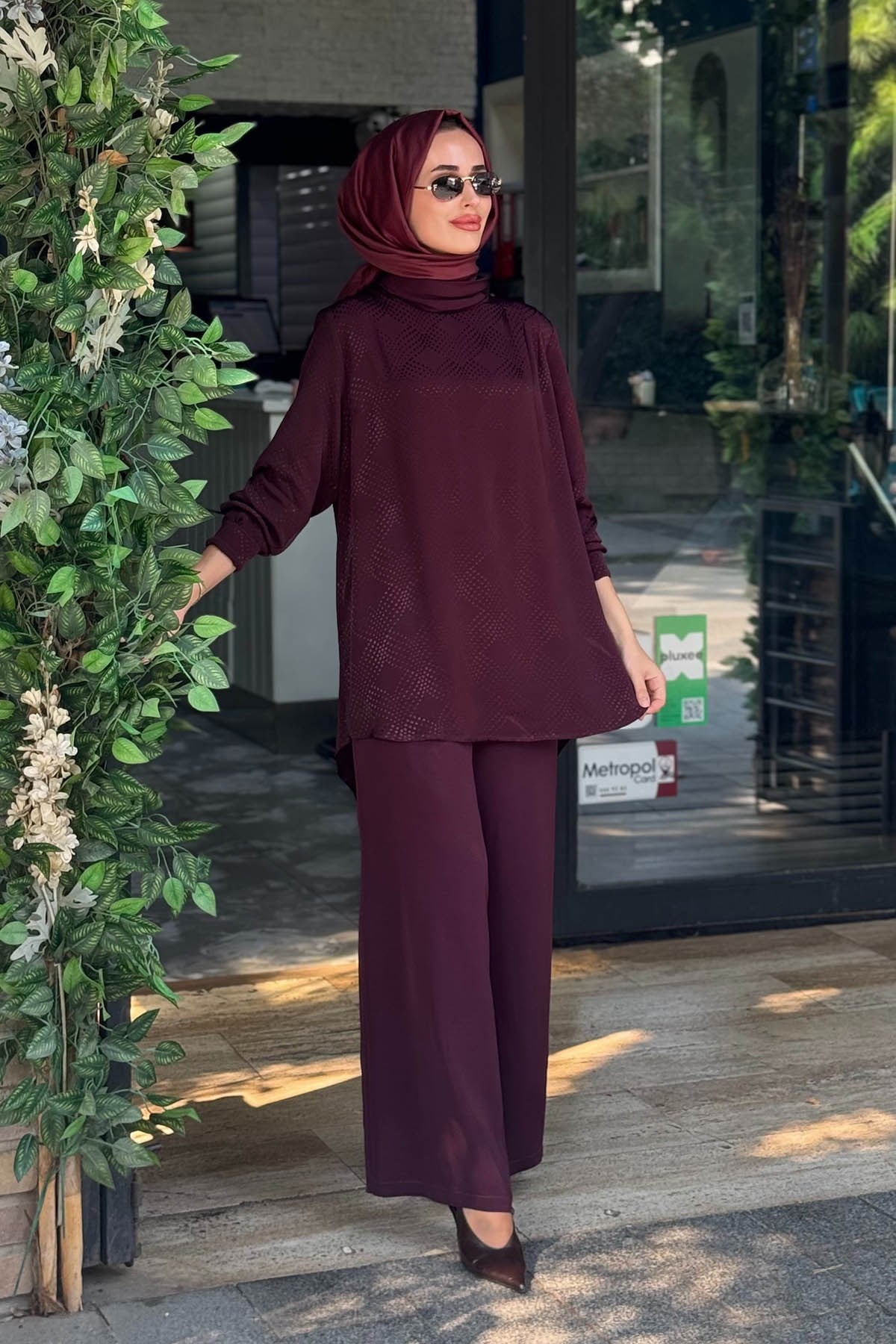 FUAT GÜRŞEN Pantolonlu Takım 26K-6201 Mürdüm