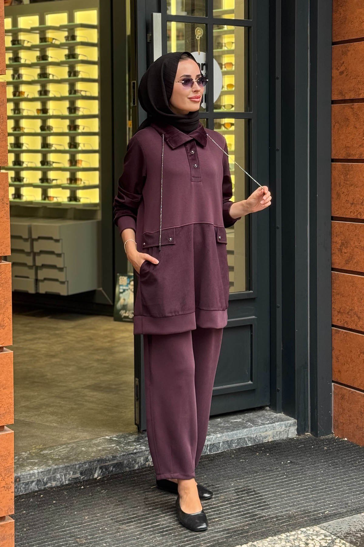 FUAT GÜRŞEN Pantolonlu Takım 26K-6216 Mürdüm