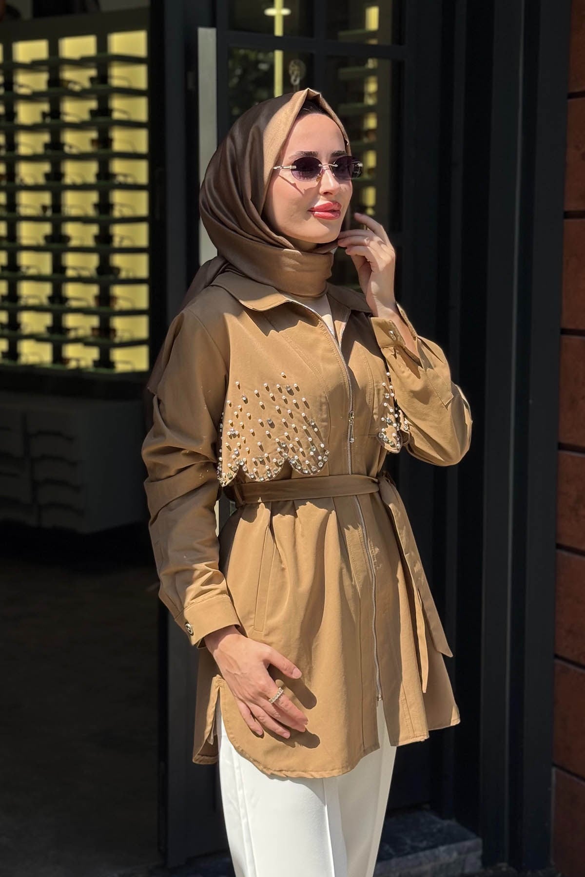 FUAT GÜRŞEN Trençkot 26K-6602 Camel