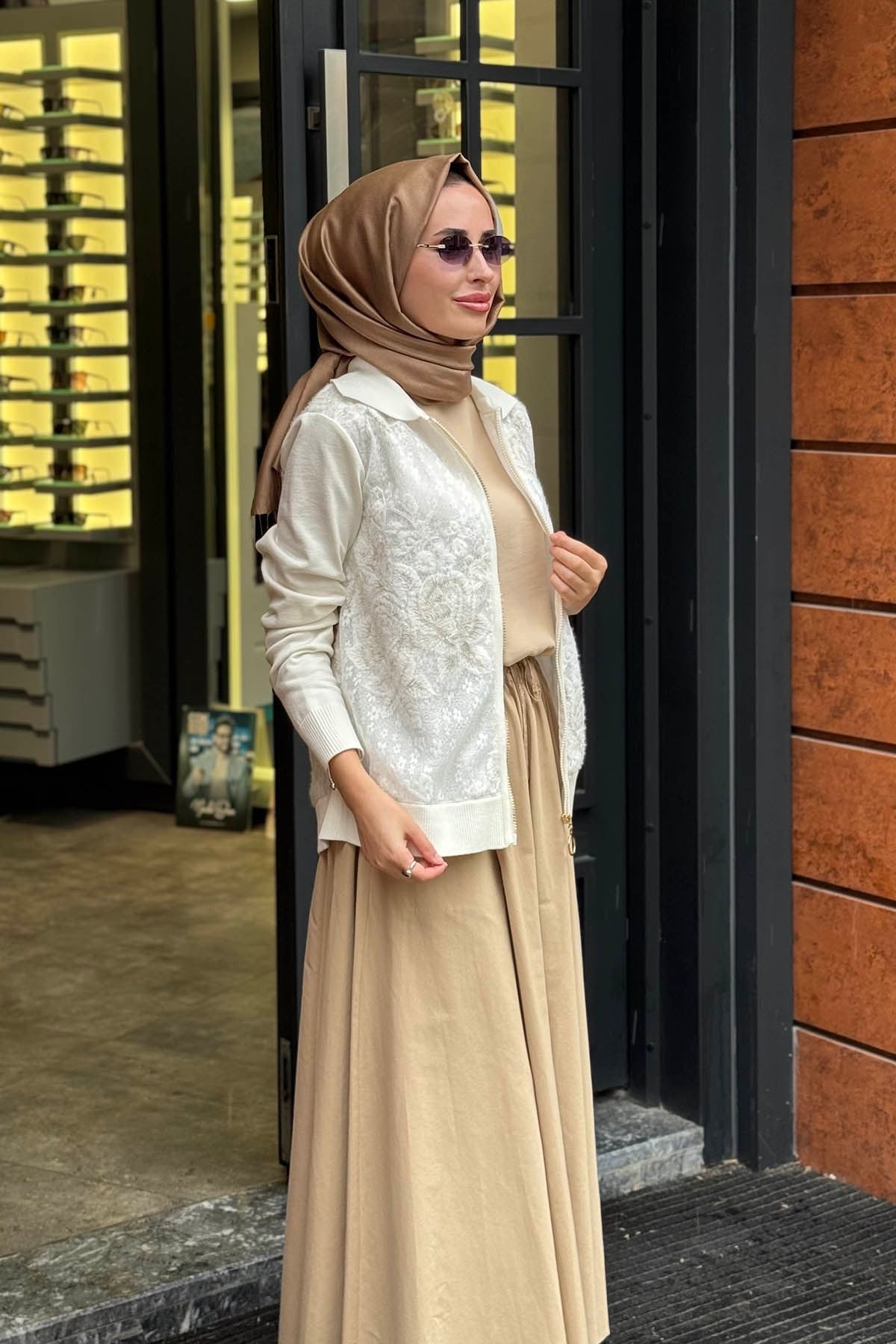 FUAT GÜRŞEN Triko Hırka 26K-6901 Ekru