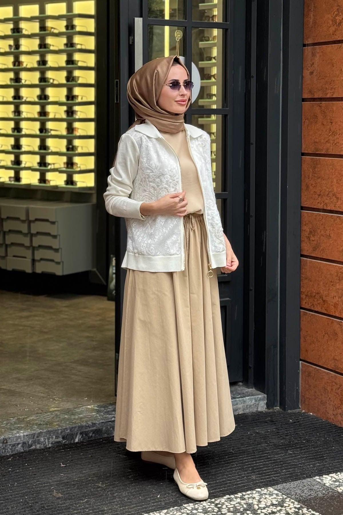 FUAT GÜRŞEN Triko Hırka 26K-6901 Ekru
