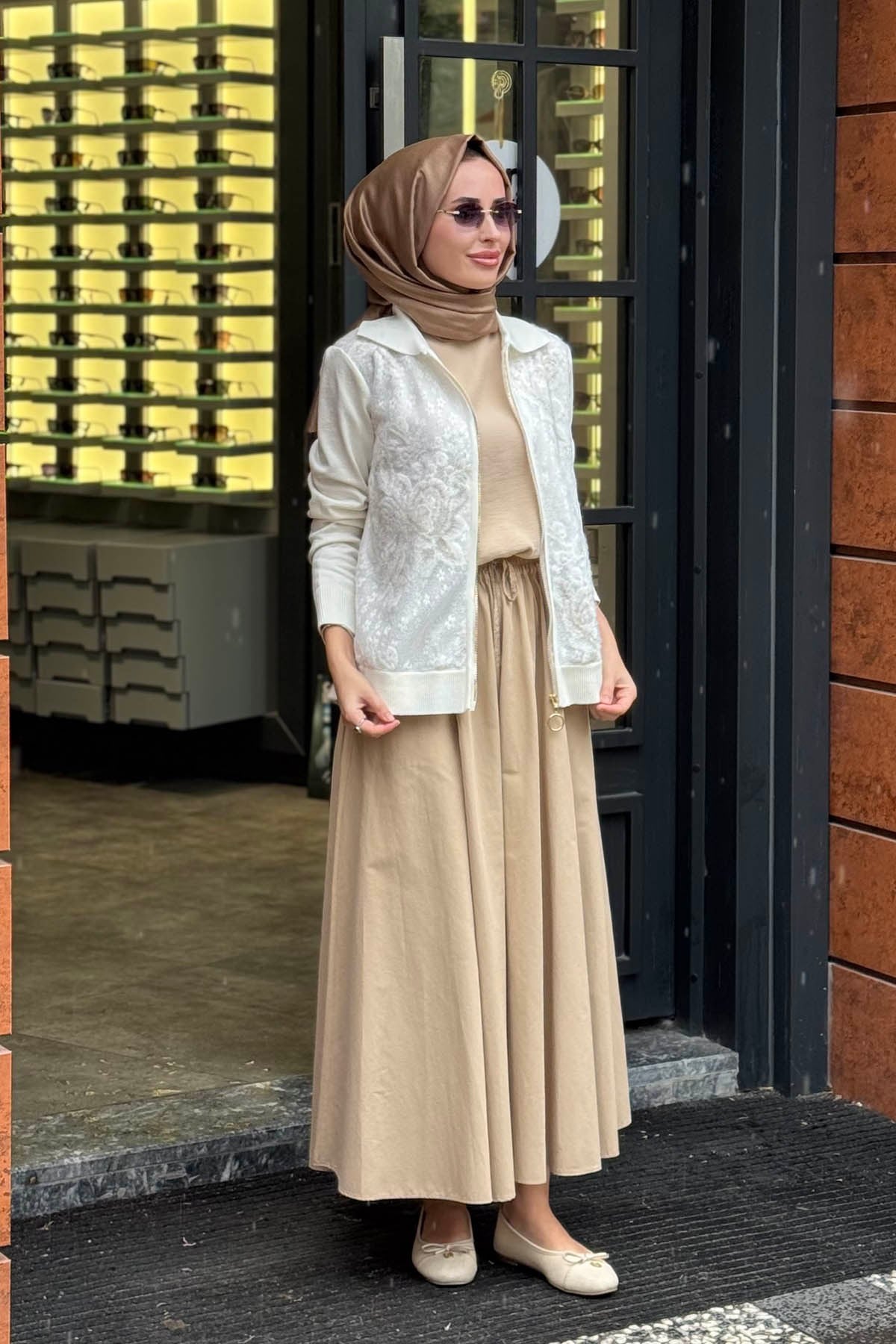 FUAT GÜRŞEN Triko Hırka 26K-6901 Ekru