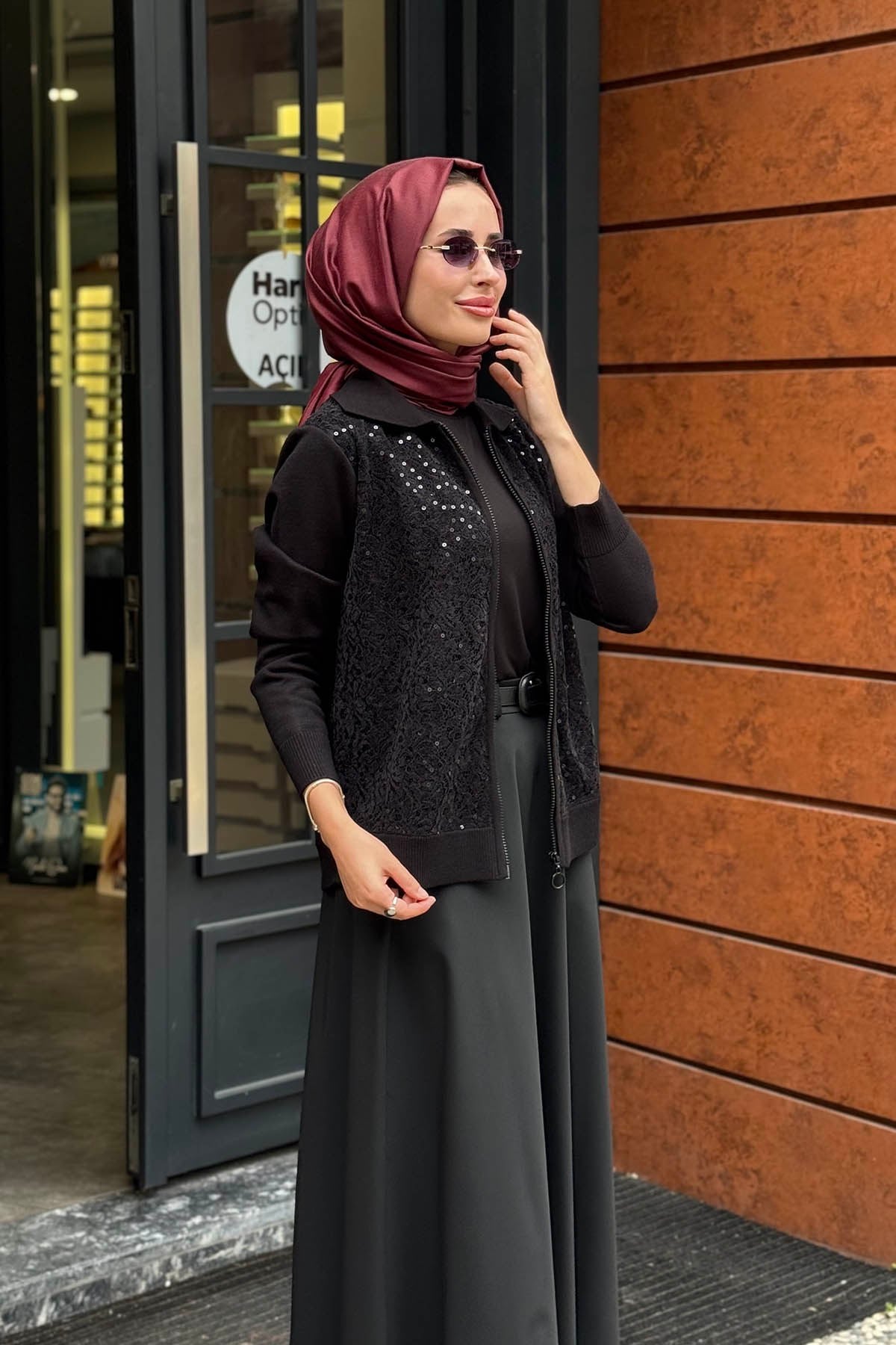 FUAT GÜRŞEN Triko Hırka 26K-6901A Siyah