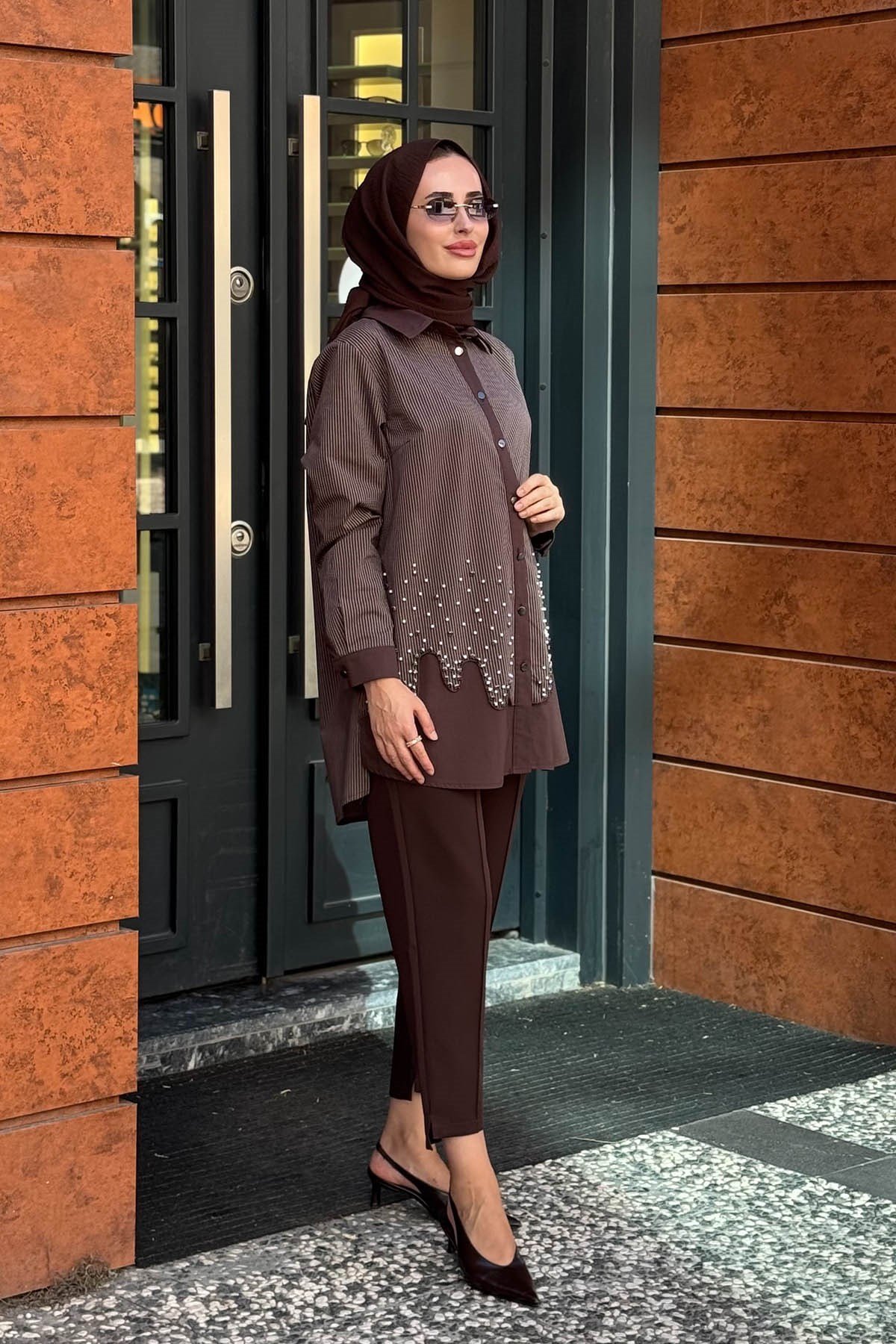 FUAT GÜRŞEN Tunik 26K-6303 Kahve