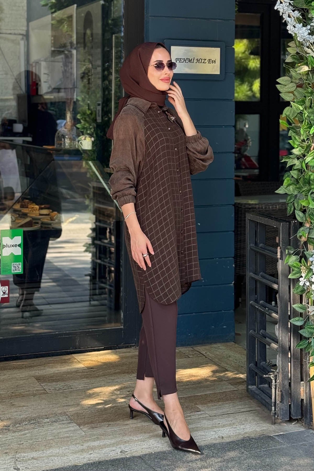 FUAT GÜRŞEN Tunik 26K-6306 Kahve