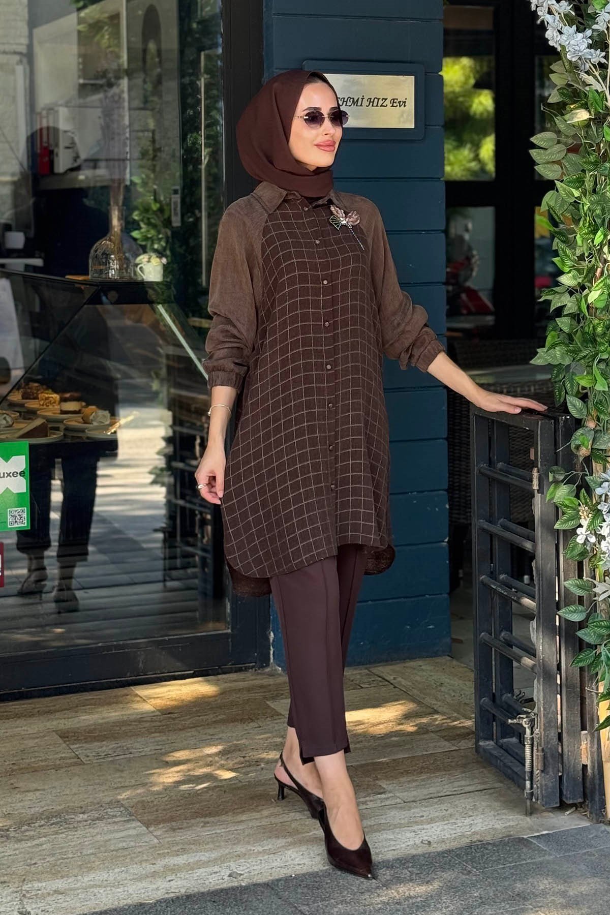 FUAT GÜRŞEN Tunik 26K-6306 Kahve