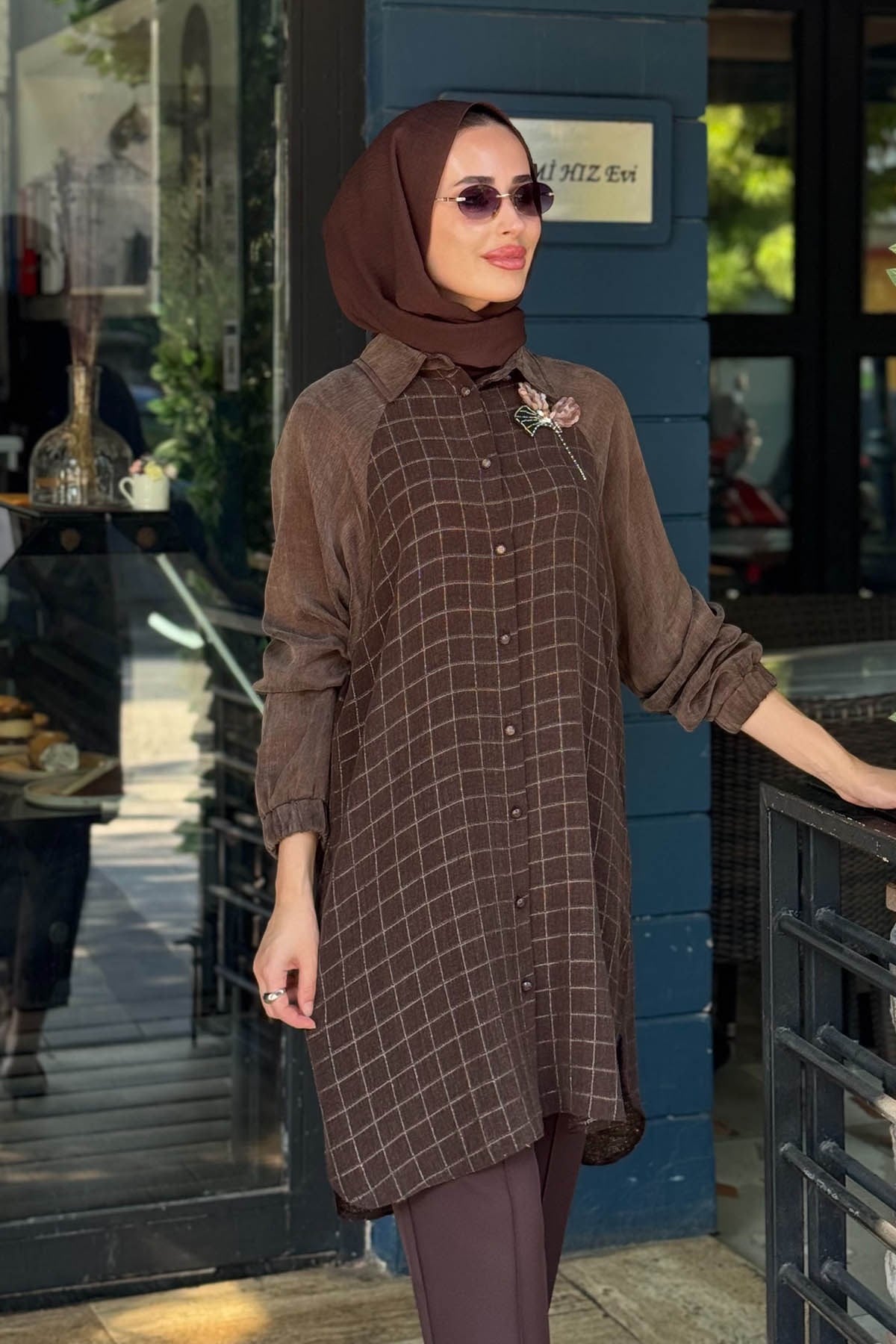 FUAT GÜRŞEN Tunik 26K-6306 Kahve