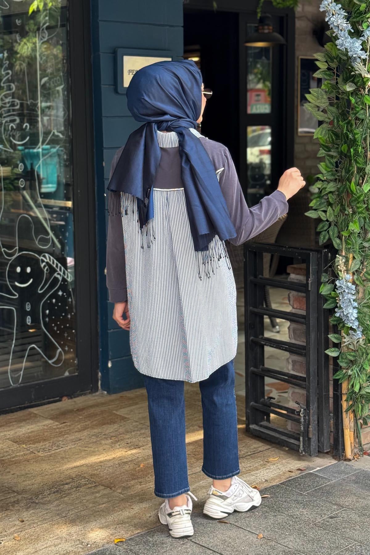 FUAT GÜRŞEN Tunik 26Y-5347 İndigo