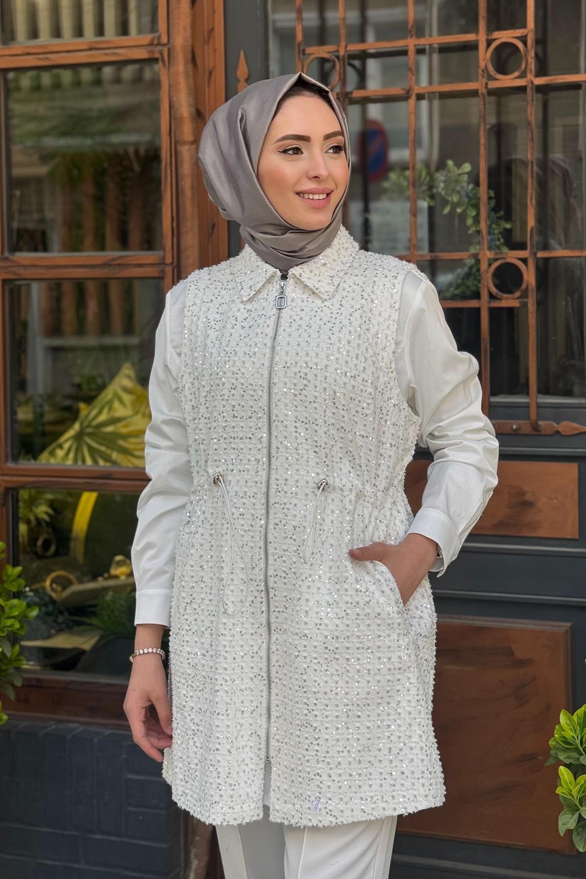 FUAT GÜRŞEN Yelek 25Y-3500 Ekru