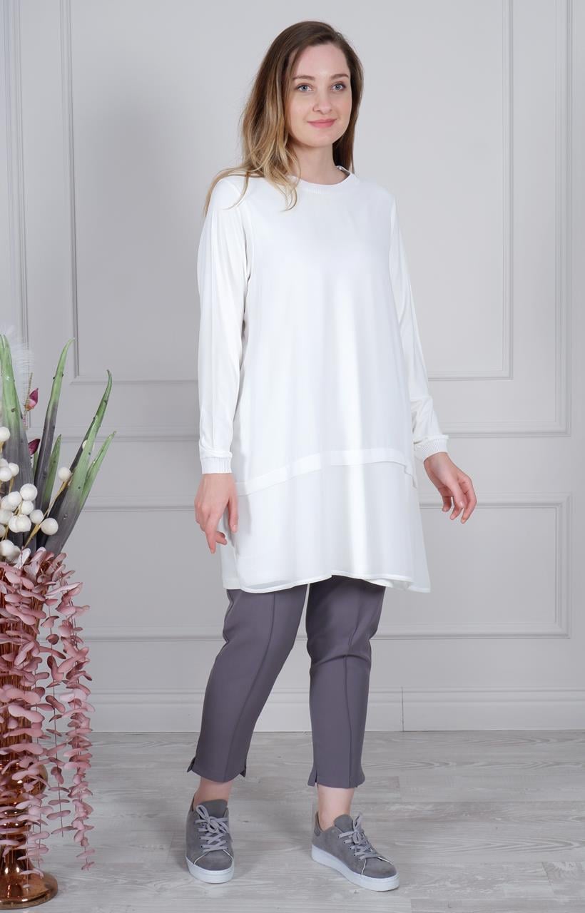 ghisa Büyük Beden İç Tunik GSBASİC4761B Ekru