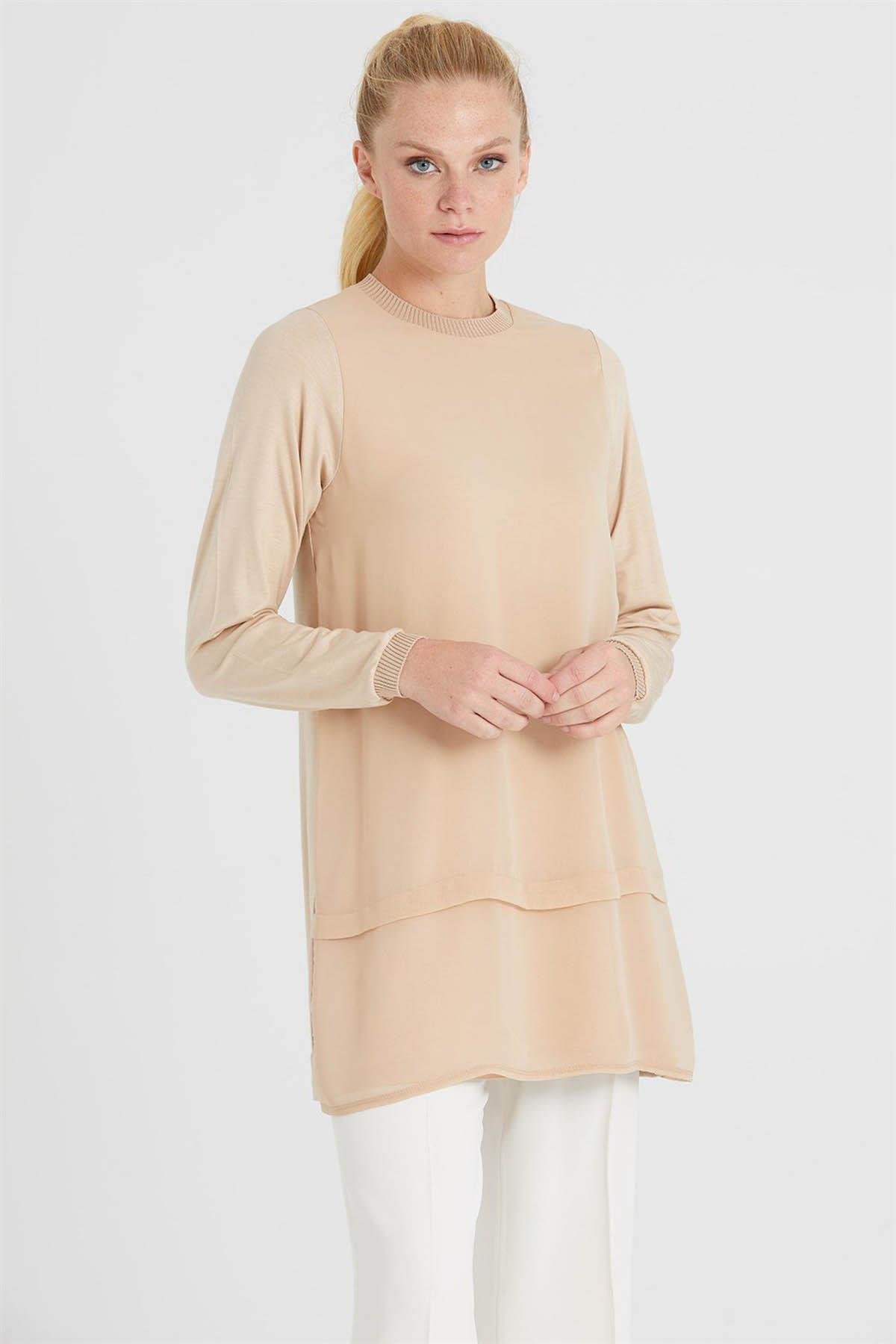 ghisa Büyük Beden İç Tunik GSBASİC4761B Vizon