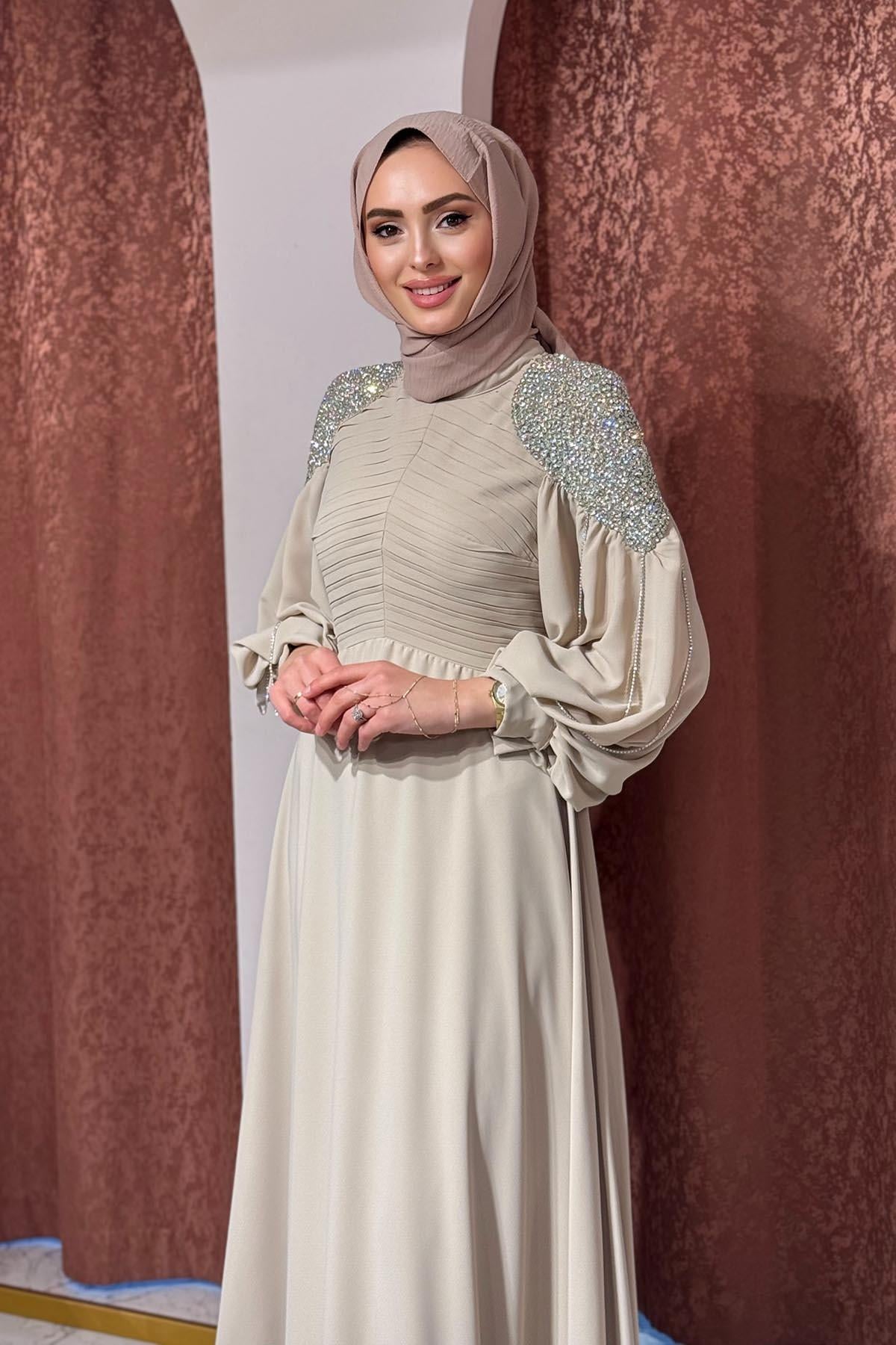 Green JADE Abiye 3014 Bej