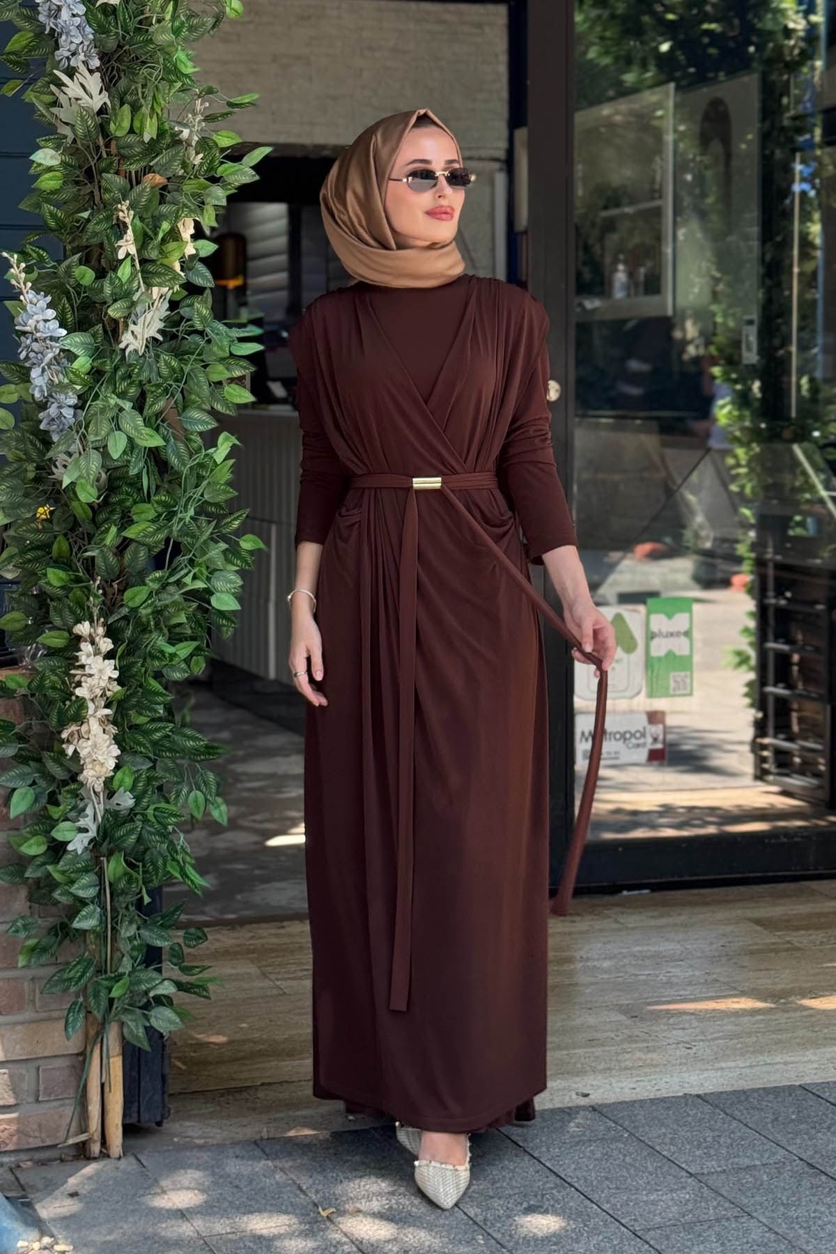 Green JADE Sandy Elbise 5016 Kahve
