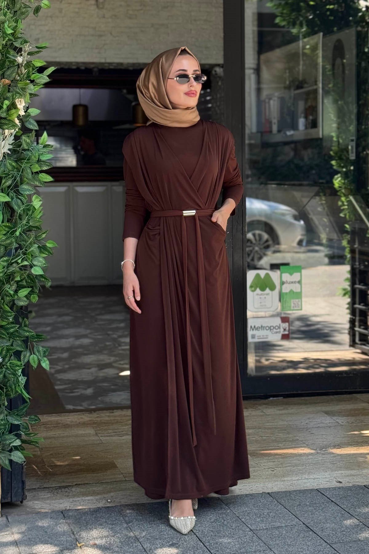Green JADE Sandy Elbise 5016 Kahve