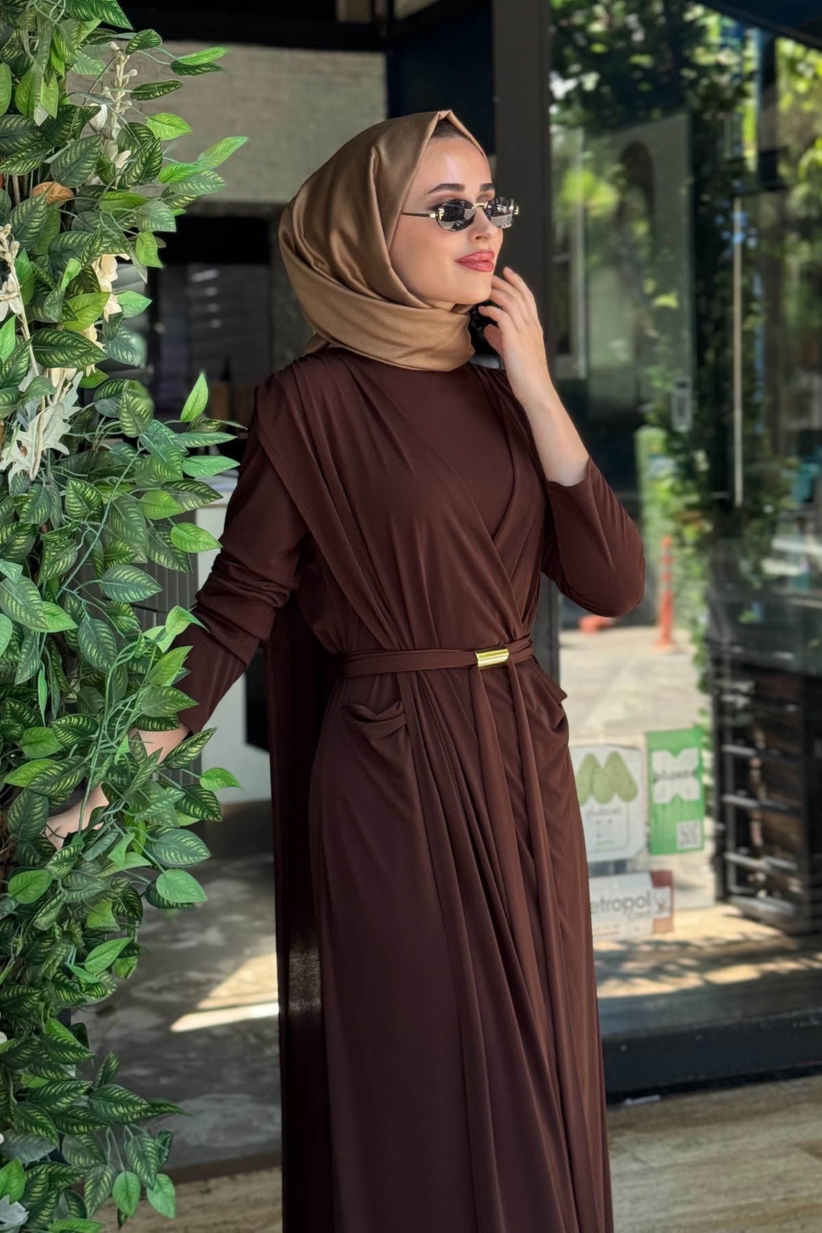 Green JADE Sandy Elbise 5016 Kahve