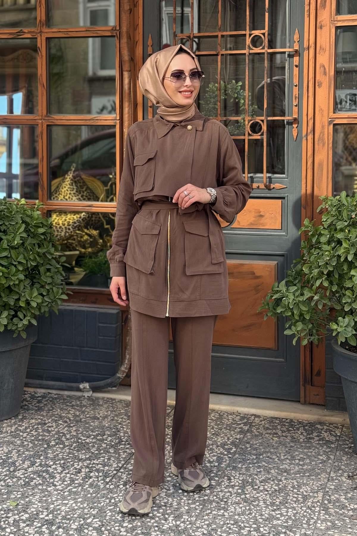 HILAY Aleksa Pantolonlu Takım HLY0125Y101.010 Kahverengi
