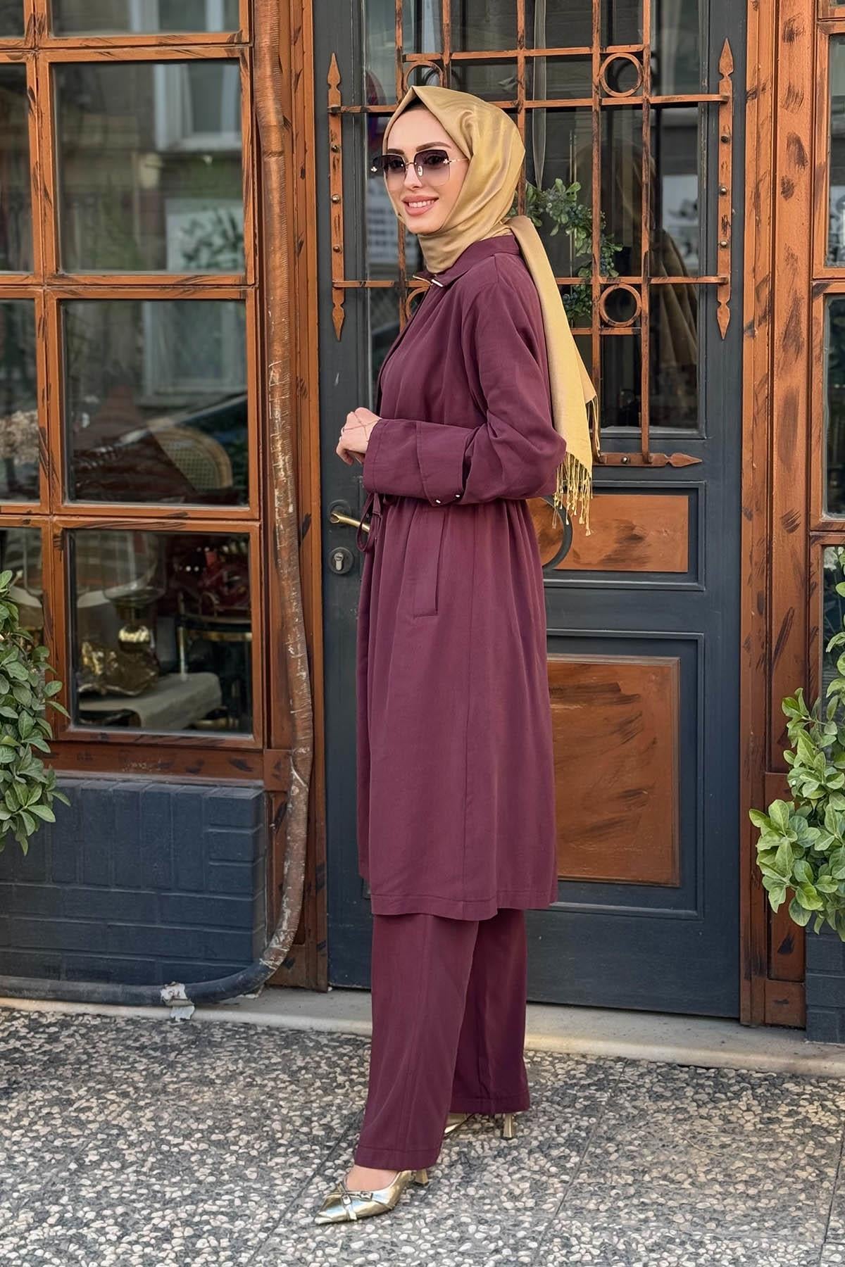 HILAY Belda Pantolonlu Takım HLY012Y101.006 Mürdüm
