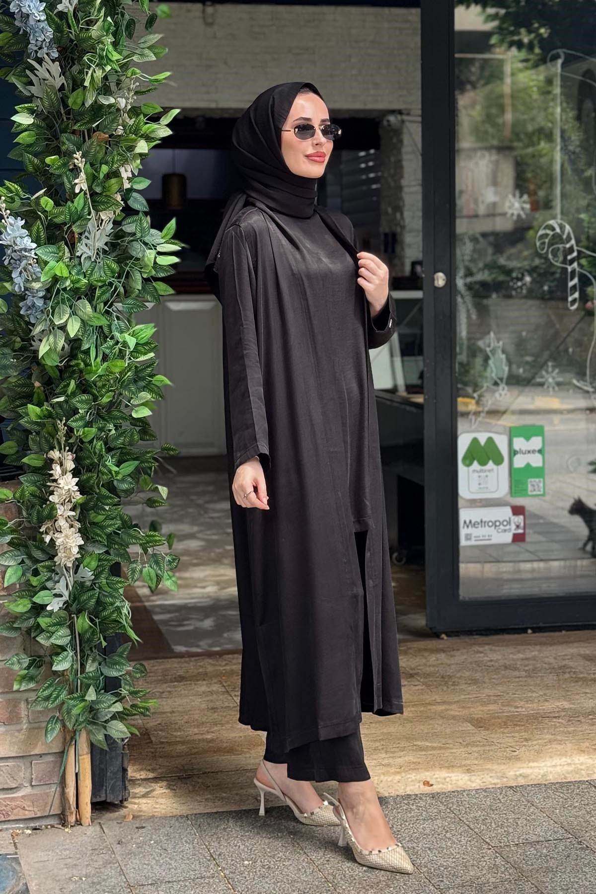 İNVEE 3lü Pantolonlu Takım 7159 Siyah