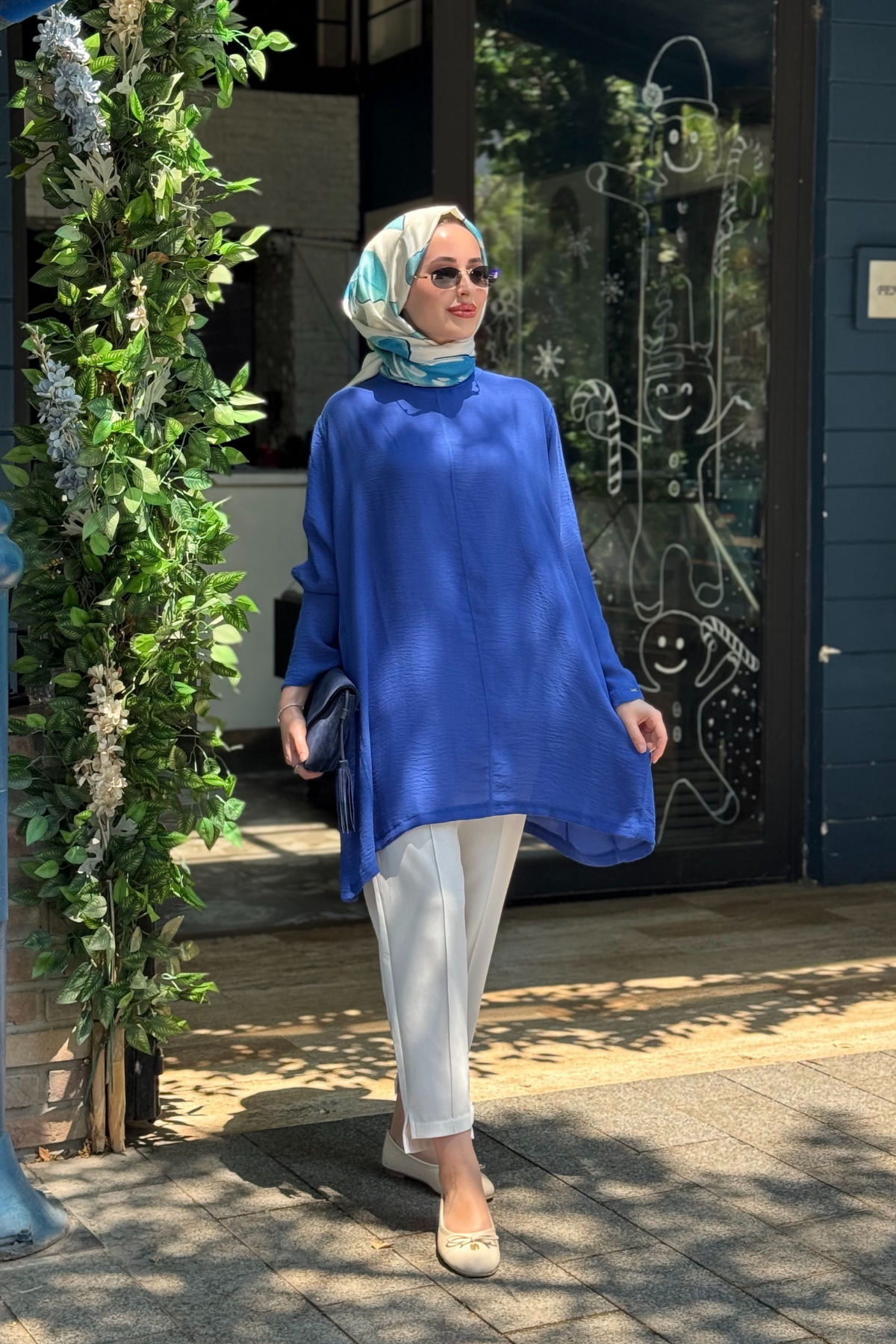 İNVEE Caz Tunik 7104 Saks Mavi