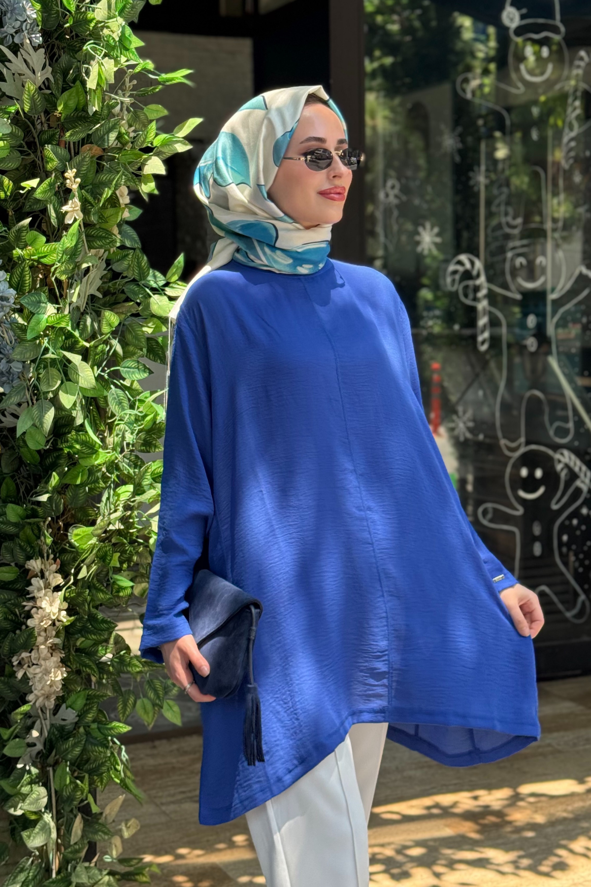 İNVEE Caz Tunik 7104 Saks Mavi