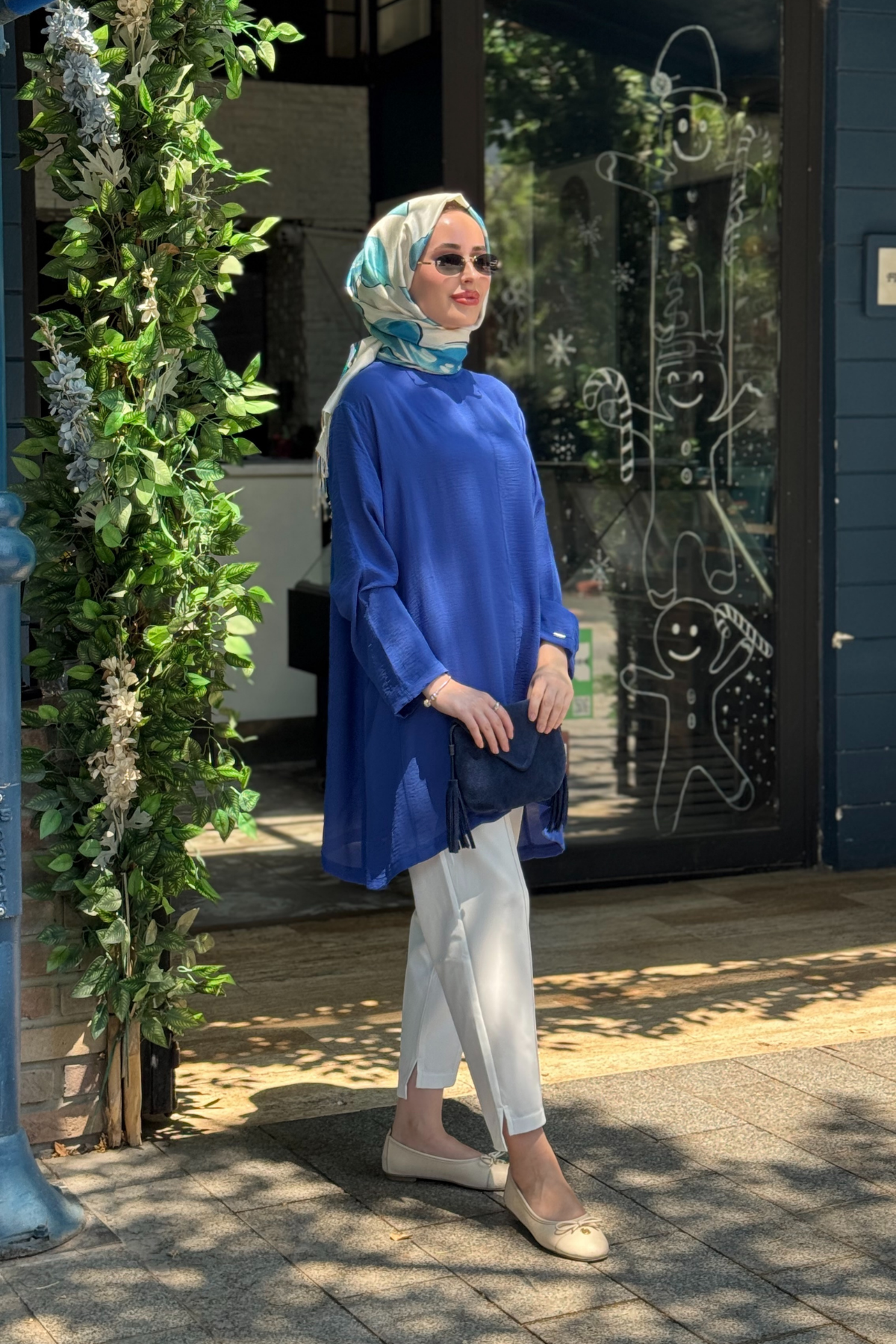 İNVEE Caz Tunik 7104 Saks Mavi