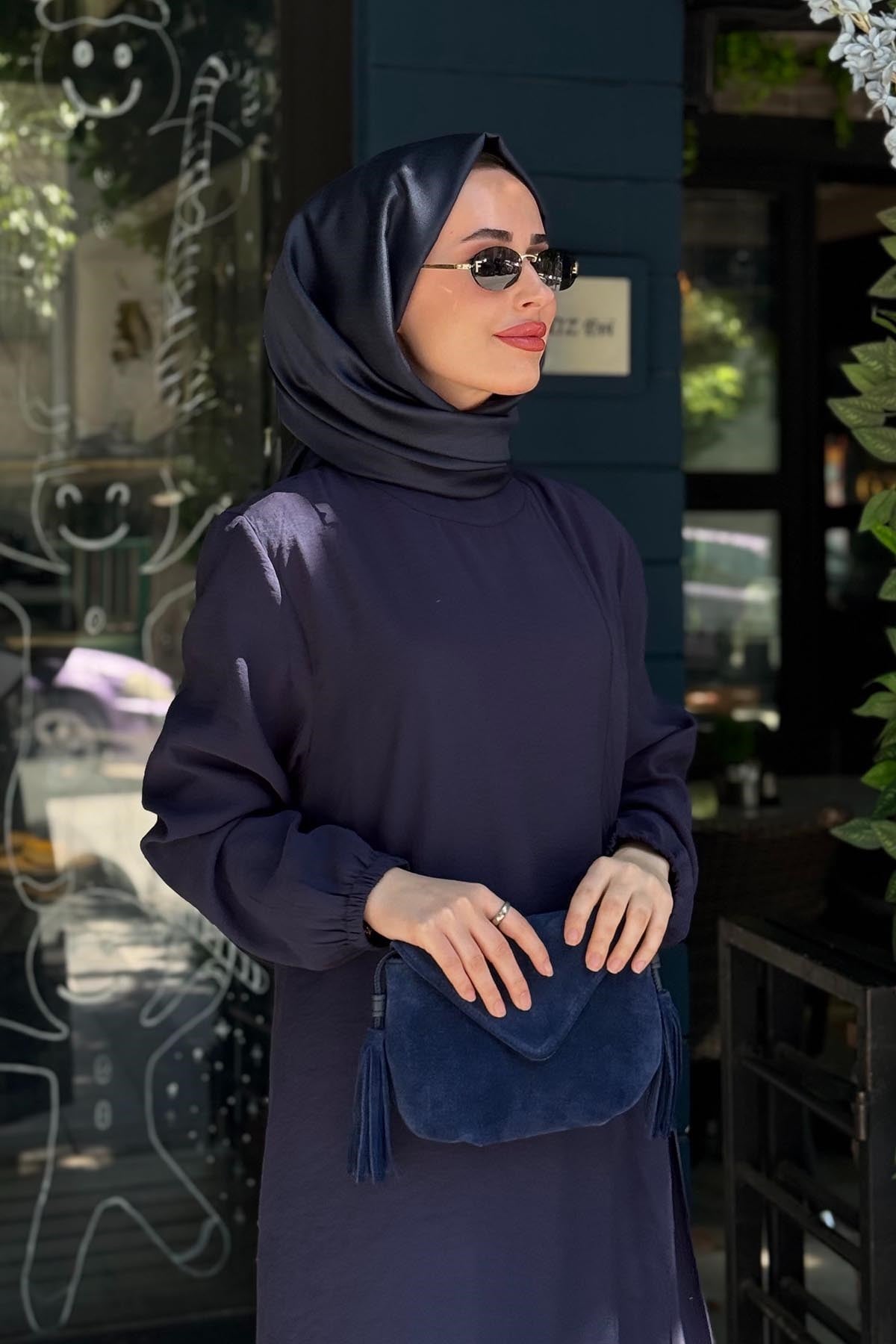 İNVEE Elbise 6958 Lacivert