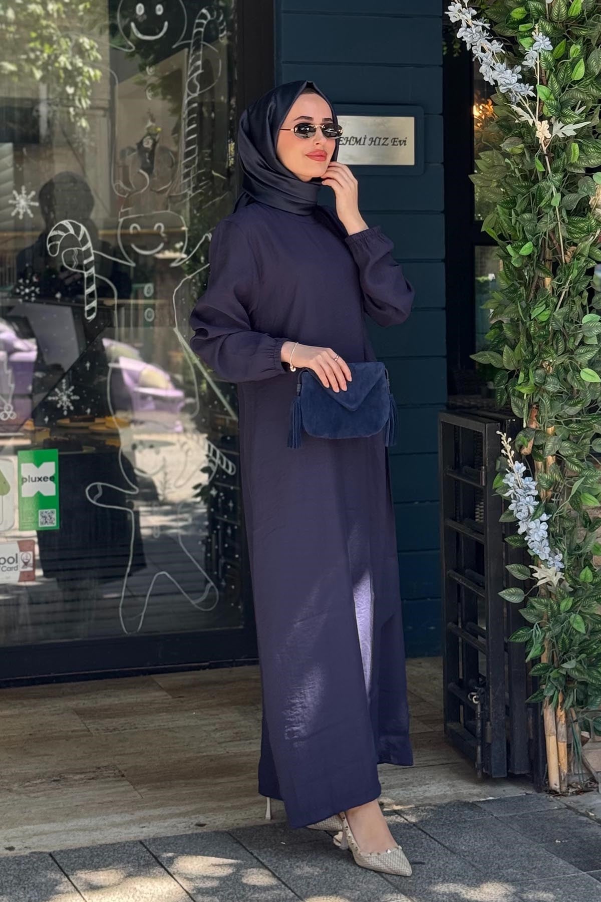 İNVEE Elbise 6958 Lacivert