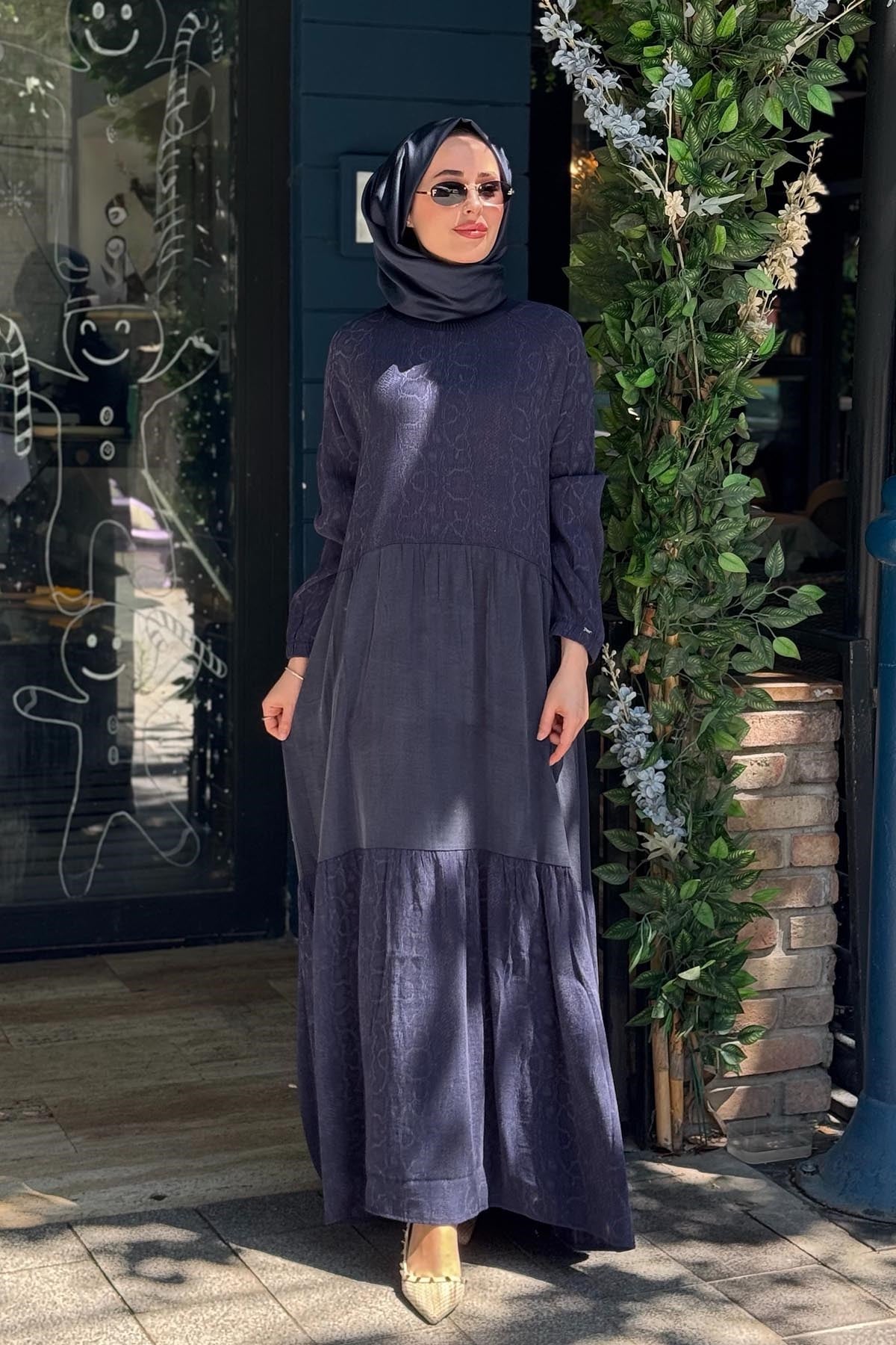 İNVEE Elbise 7033 Lacivert