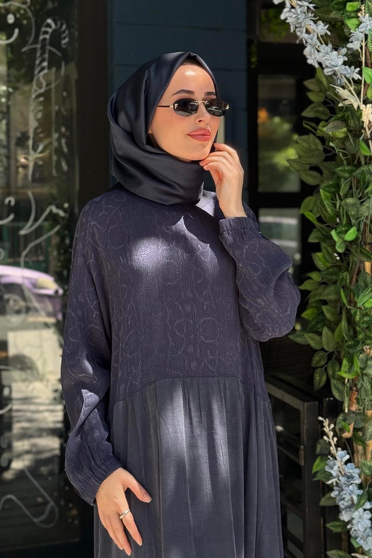 İNVEE Elbise 7033 Lacivert
