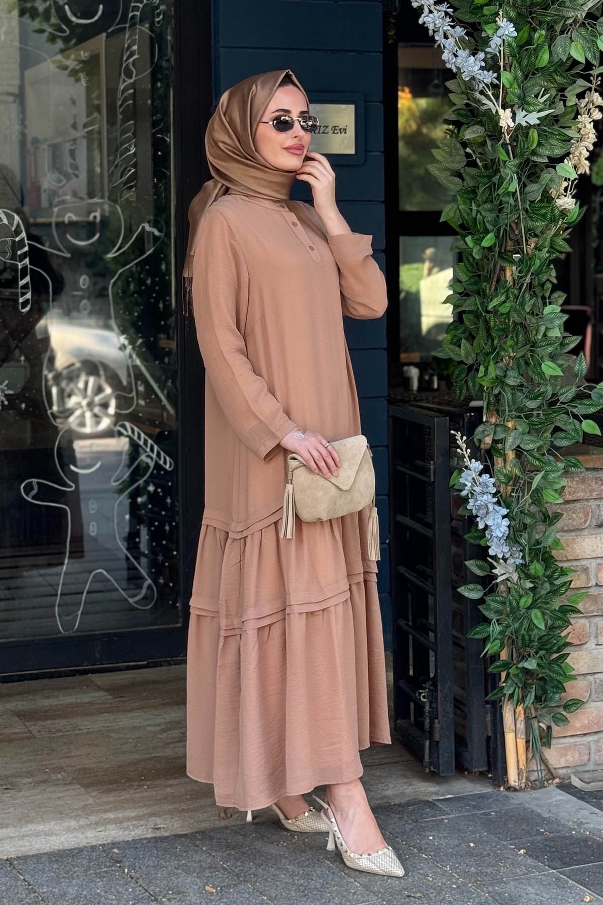İNVEE Elbise 7056 Camel