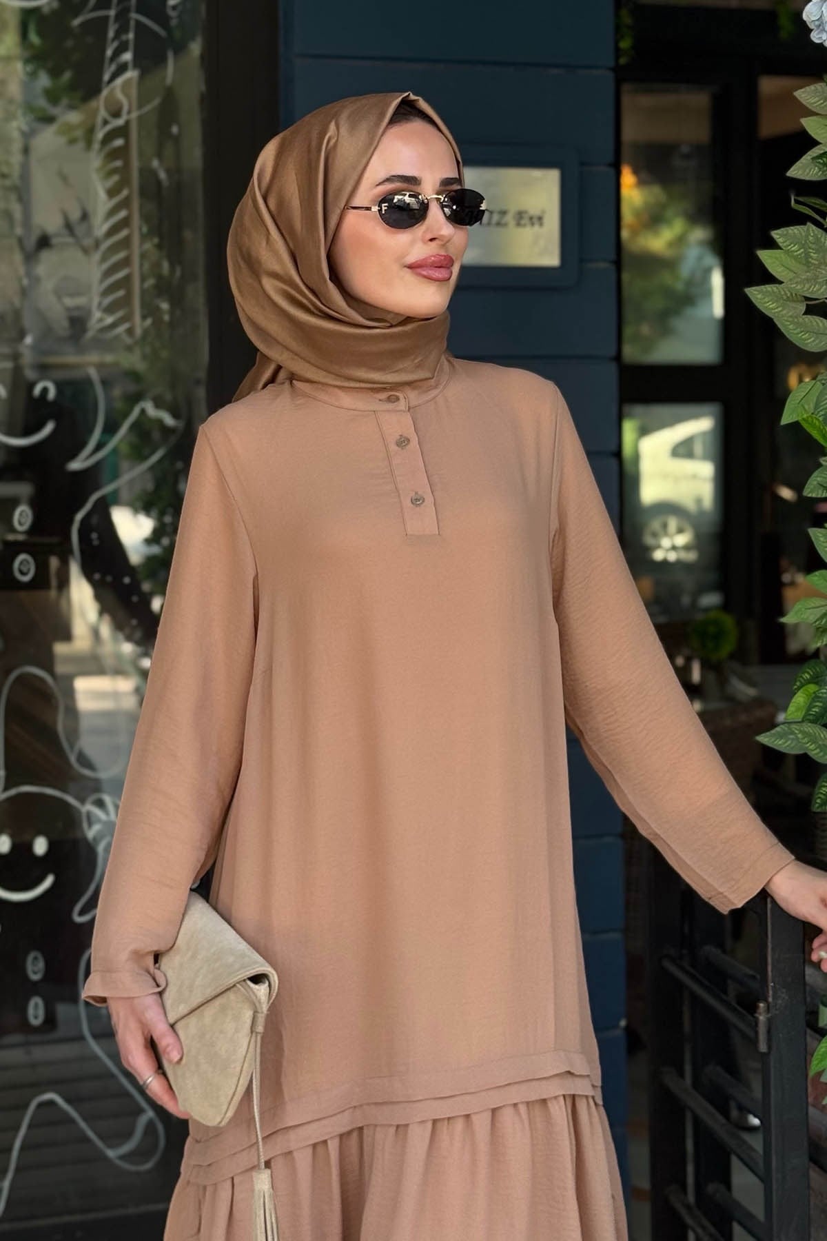 İNVEE Elbise 7056 Camel