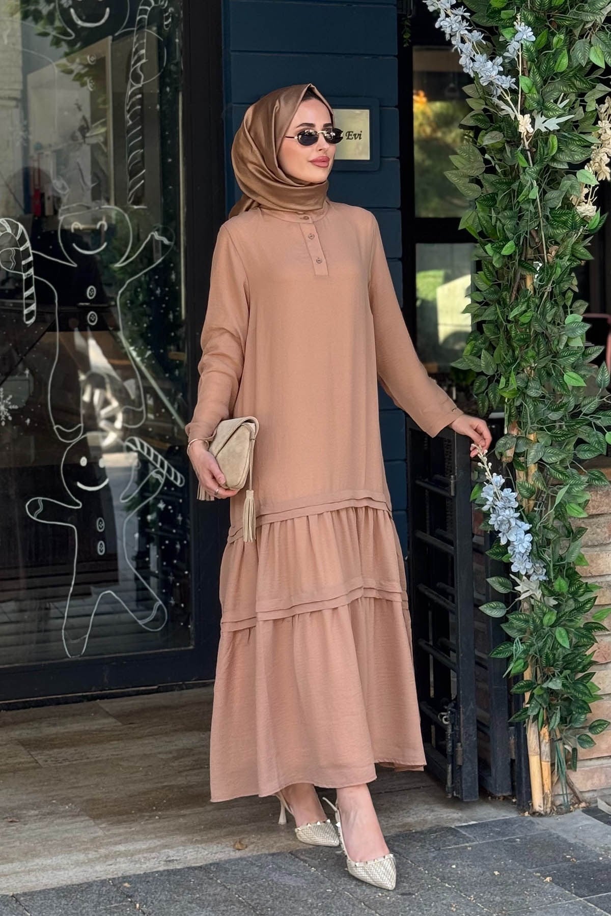 İNVEE Elbise 7056 Camel