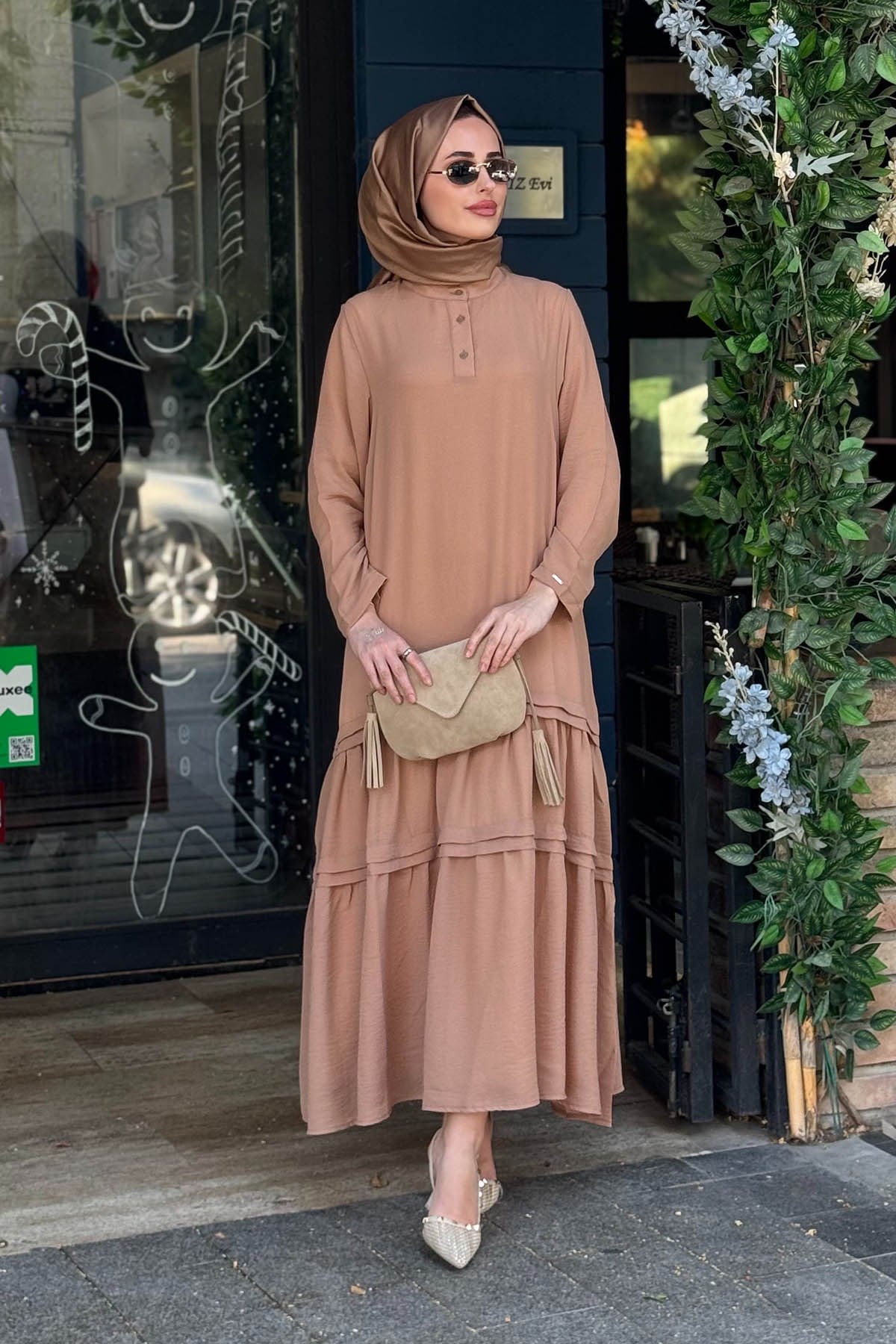 İNVEE Elbise 7056 Camel