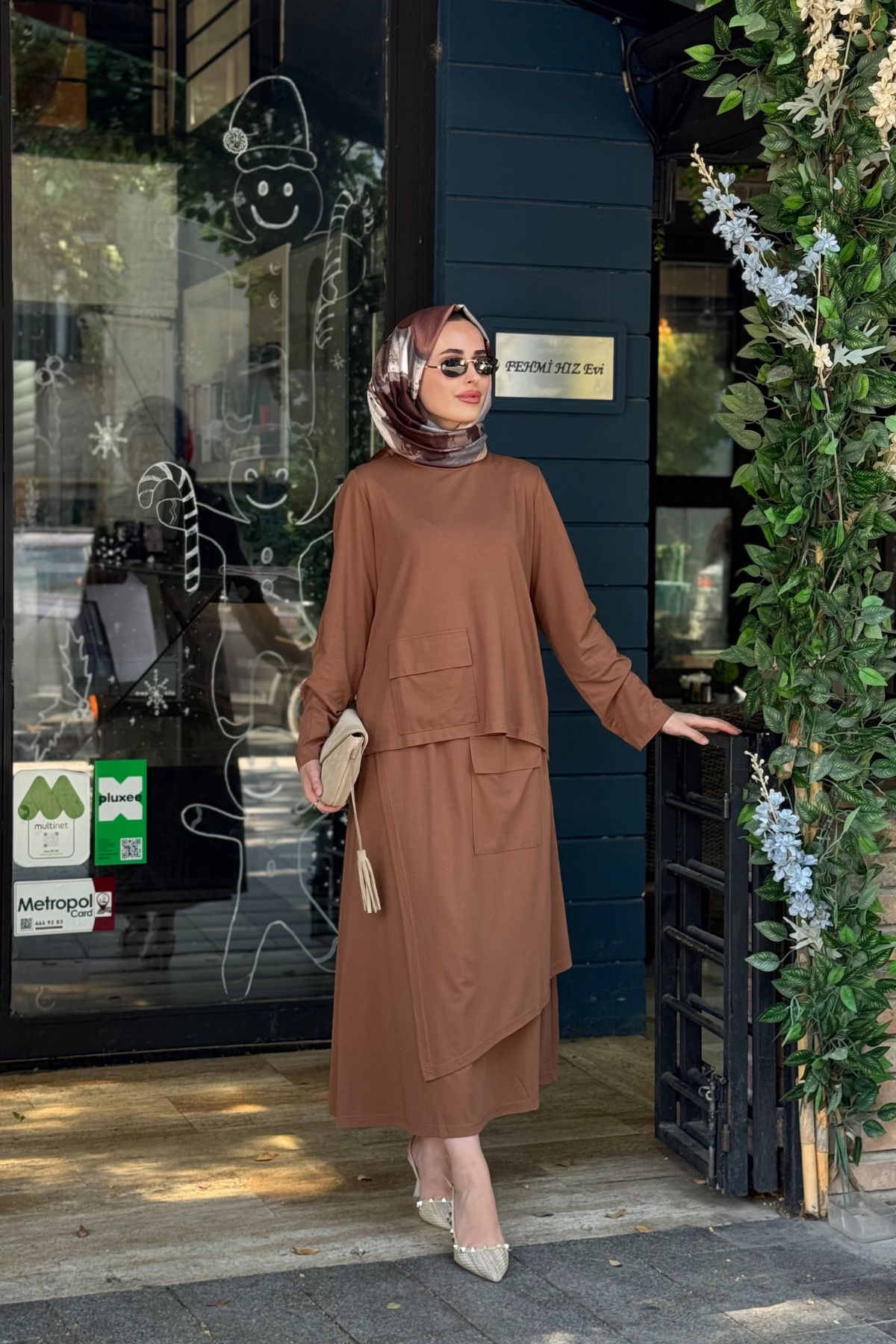 İNVEE Etekli Takım 7023 Kahve