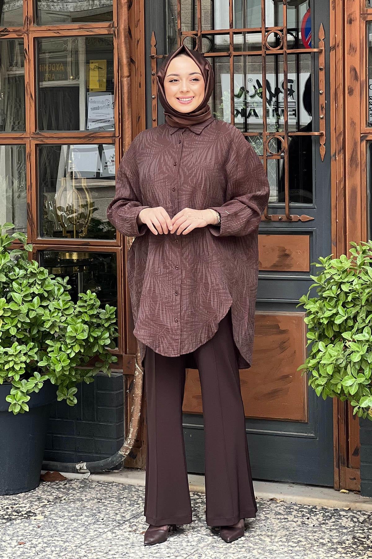 İNVEE Gömlek 7017 Kahve