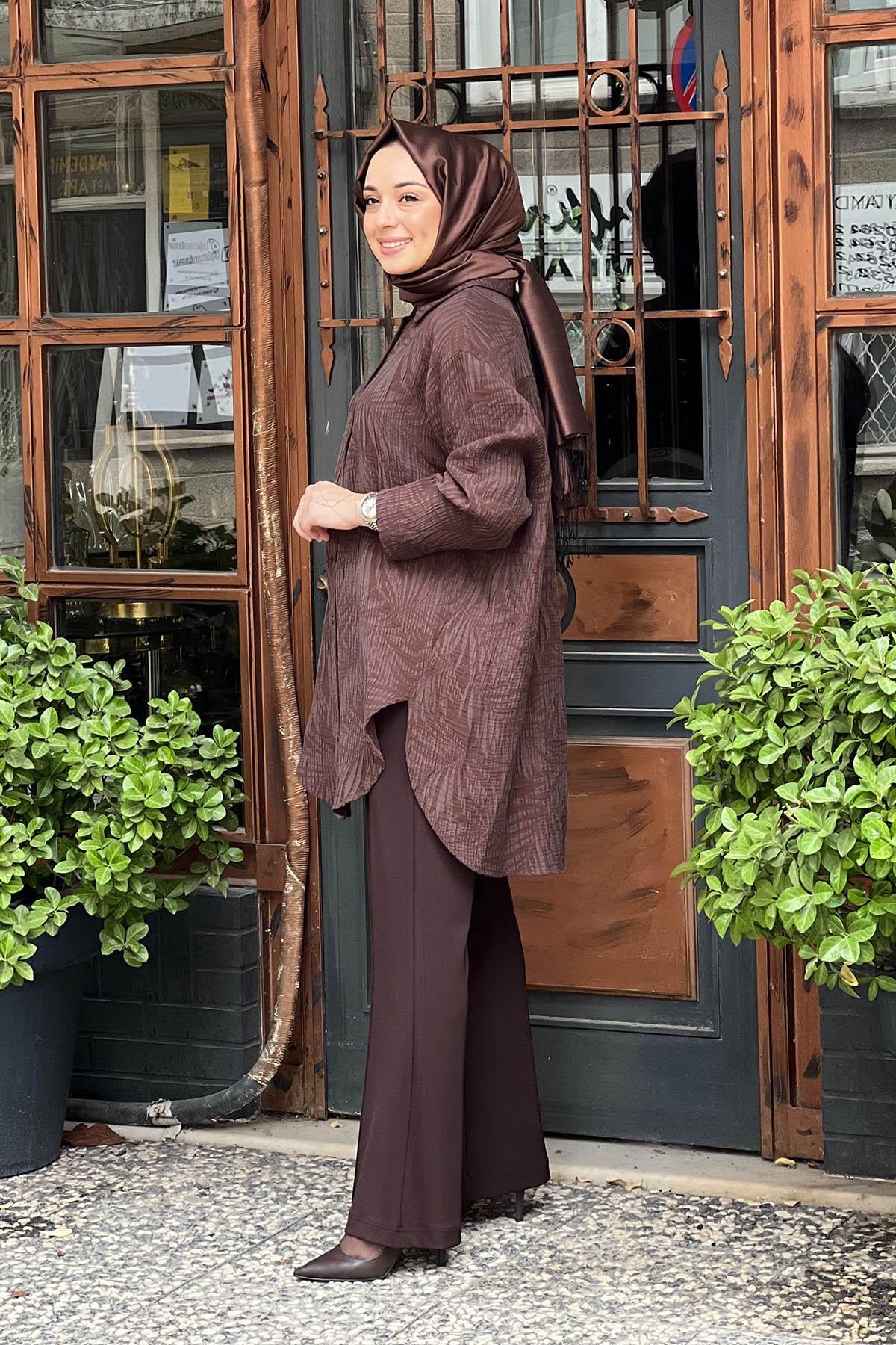İNVEE Gömlek 7017 Kahve