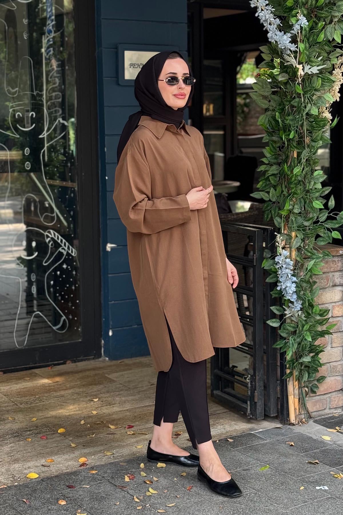 İNVEE Gömlek 7094 Kahve