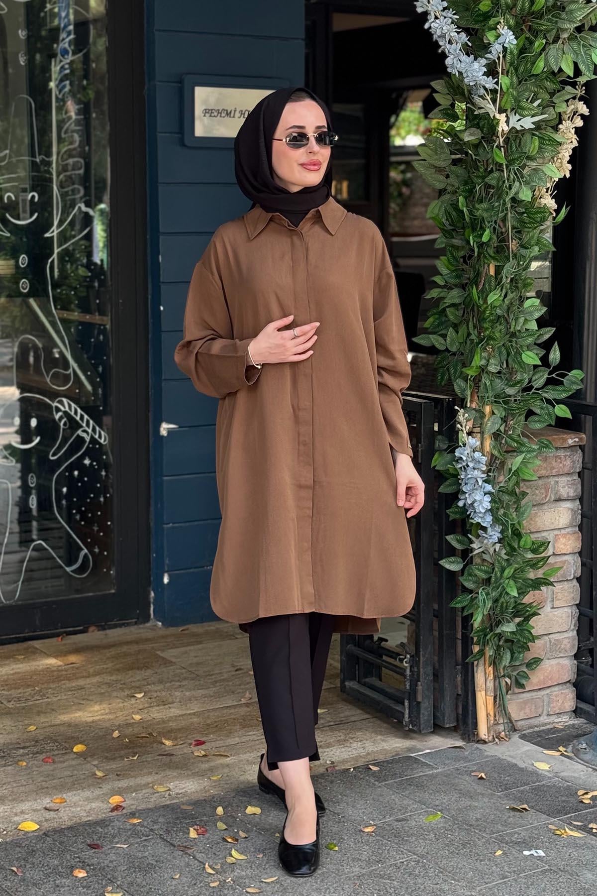 İNVEE Gömlek 7094 Kahve