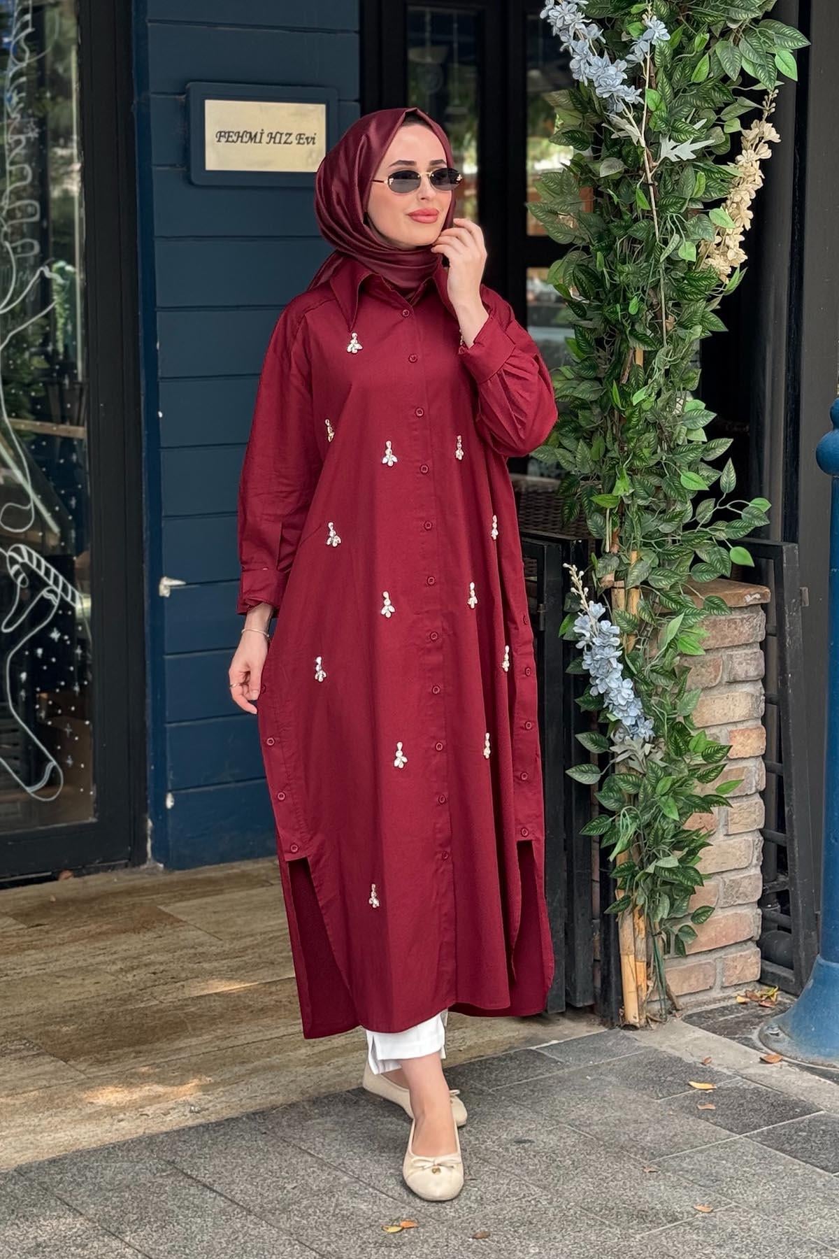 İNVEE Gömlek 7152 Bordo
