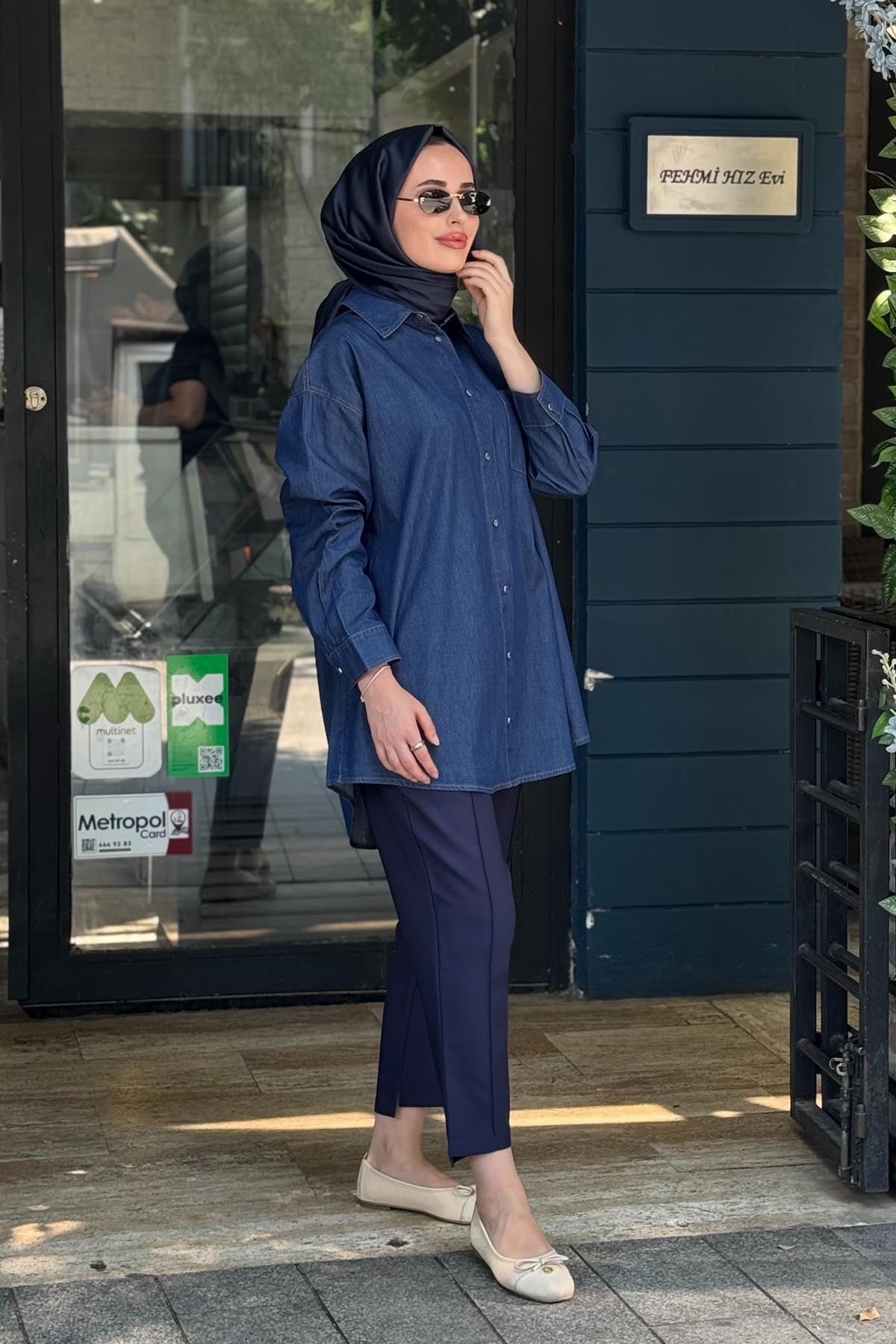 İNVEE Gömlek 7163 Kot Mavi