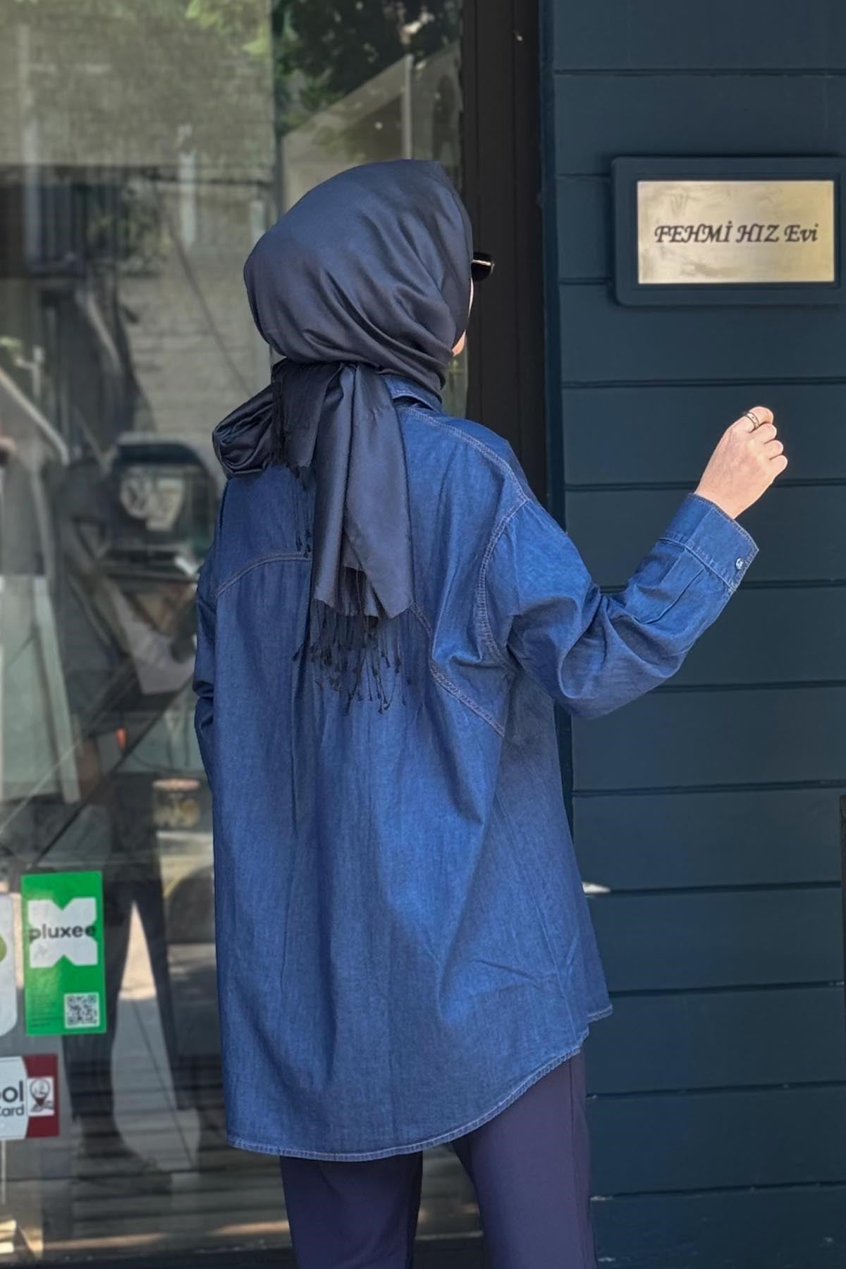 İNVEE Gömlek 7163 Kot Mavi