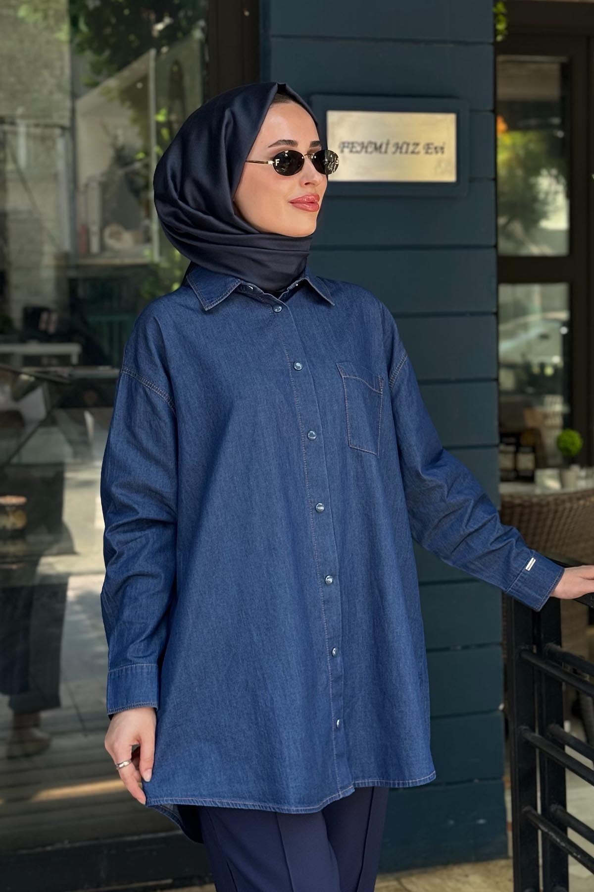 İNVEE Gömlek 7163 Kot Mavi