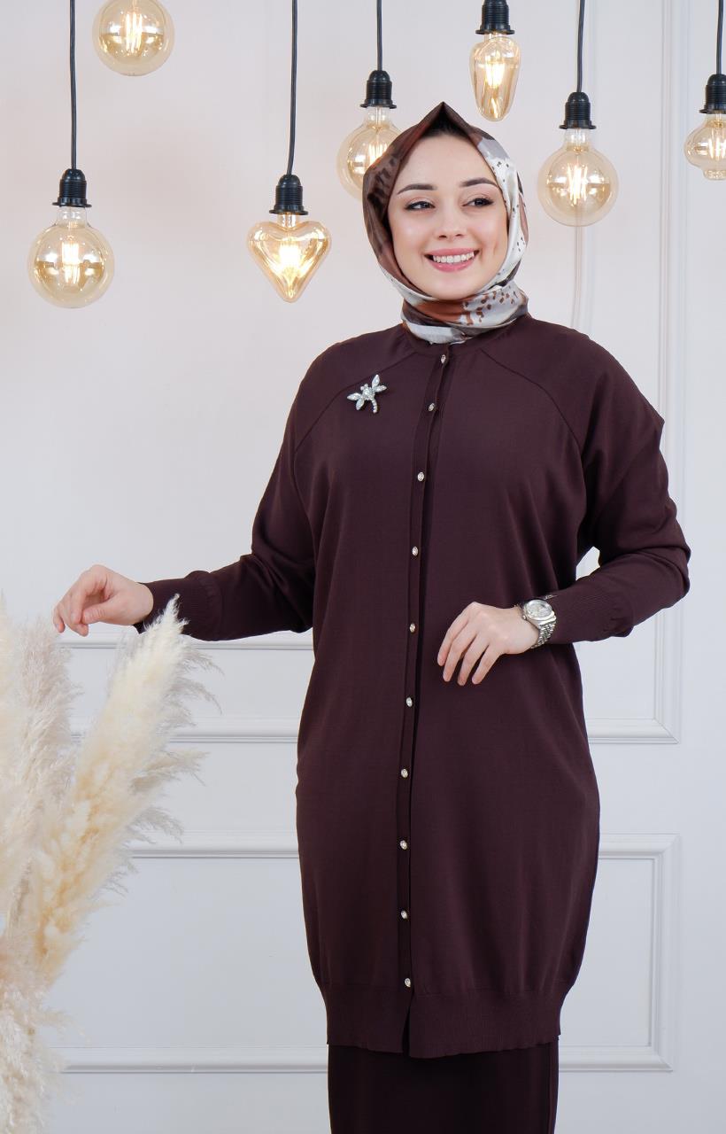 İNVEE Hırka 6283 Kahve