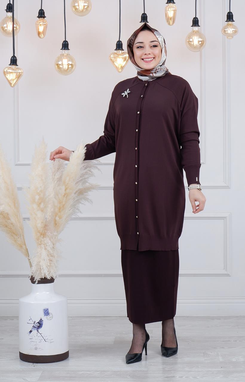 İNVEE Hırka 6283 Kahve