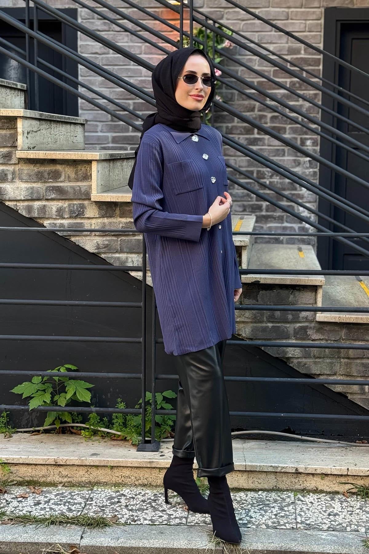 İNVEE Hırka 7142 İndigo