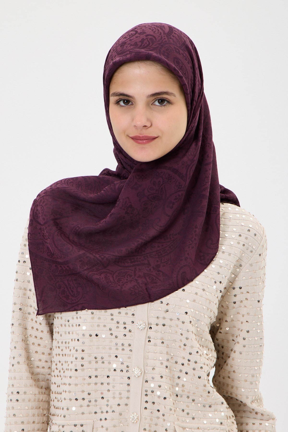 İNVEE İzler Eşarp 1404 Mürdüm